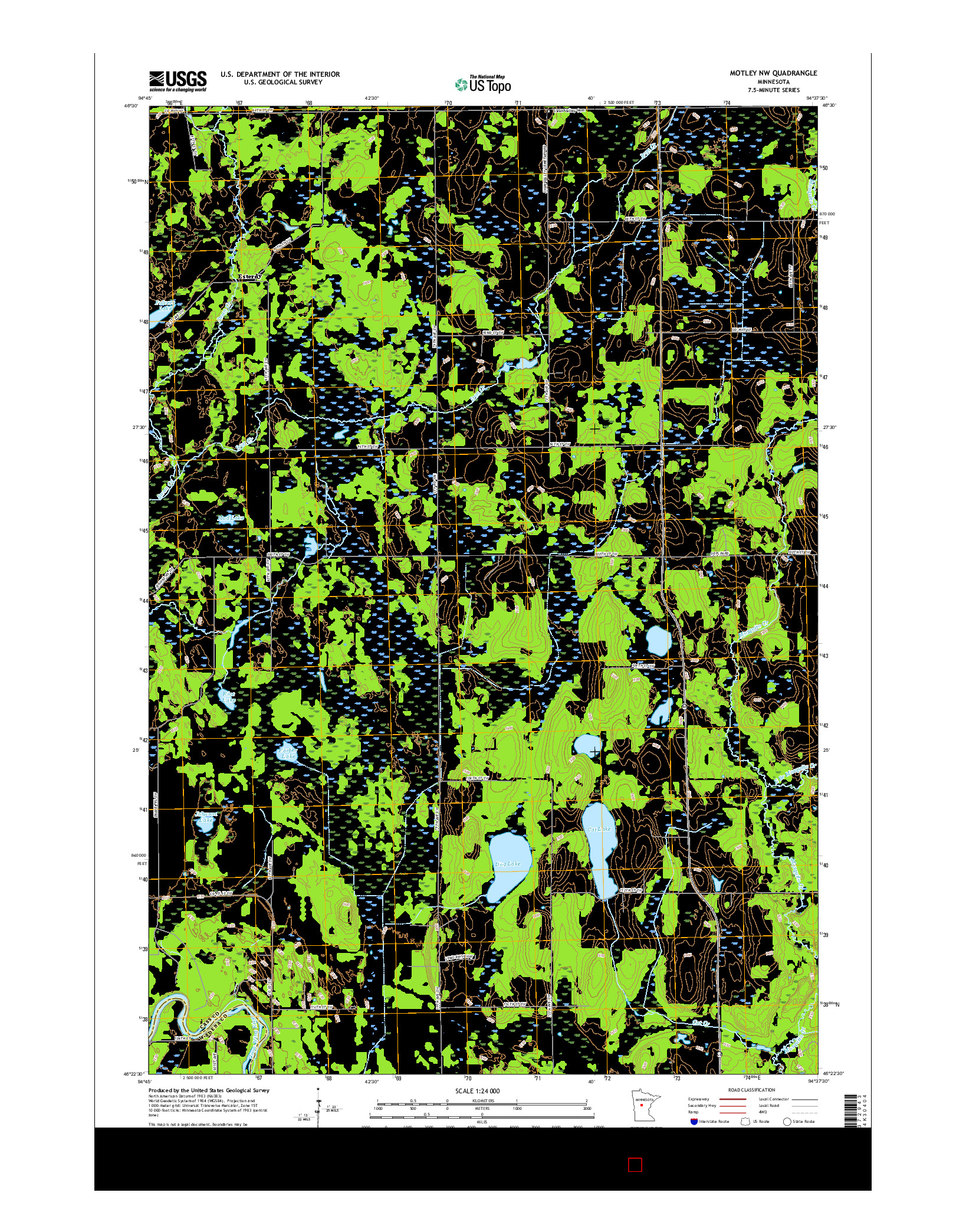 USGS US TOPO 7.5-MINUTE MAP FOR MOTLEY NW, MN 2016