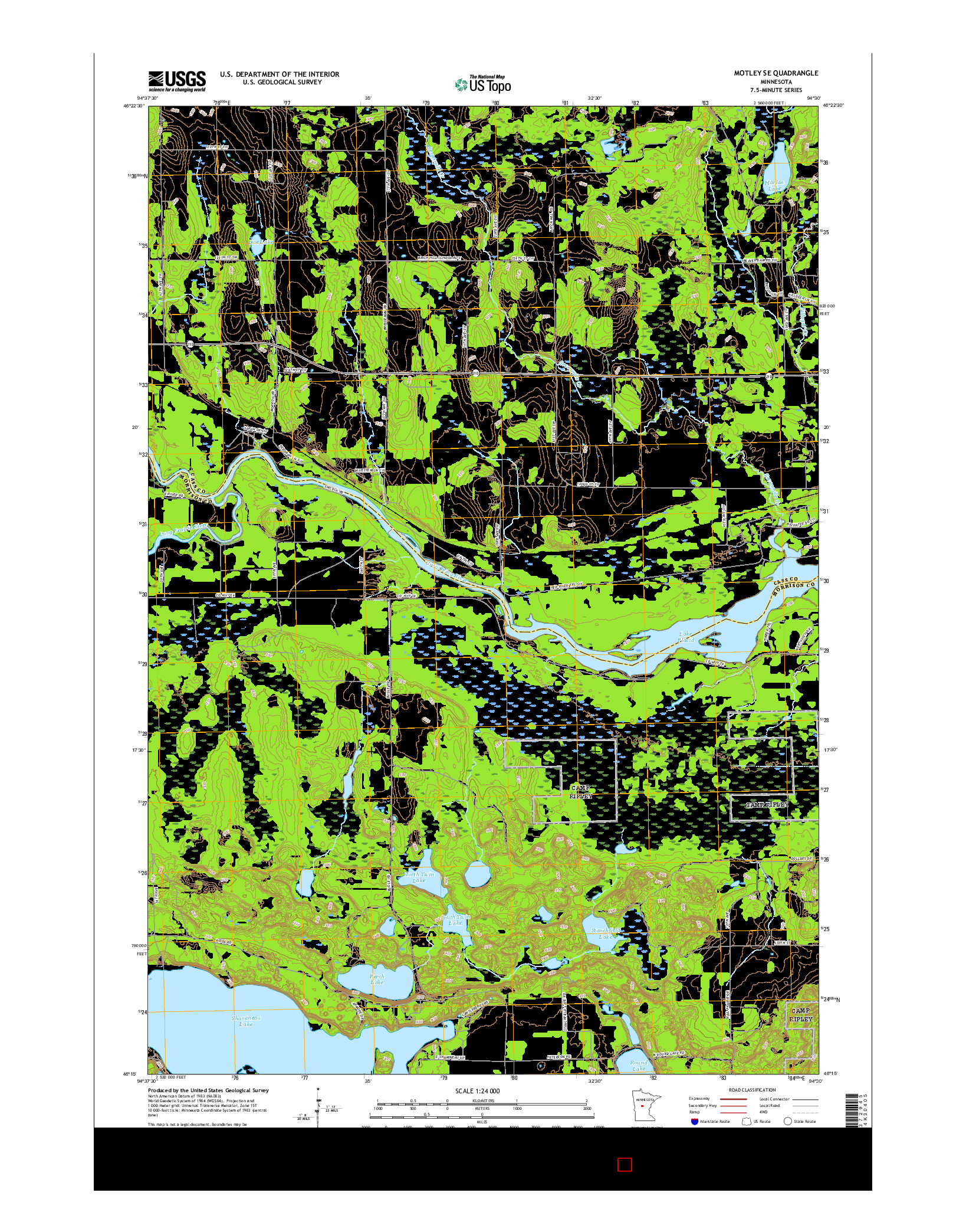 USGS US TOPO 7.5-MINUTE MAP FOR MOTLEY SE, MN 2016