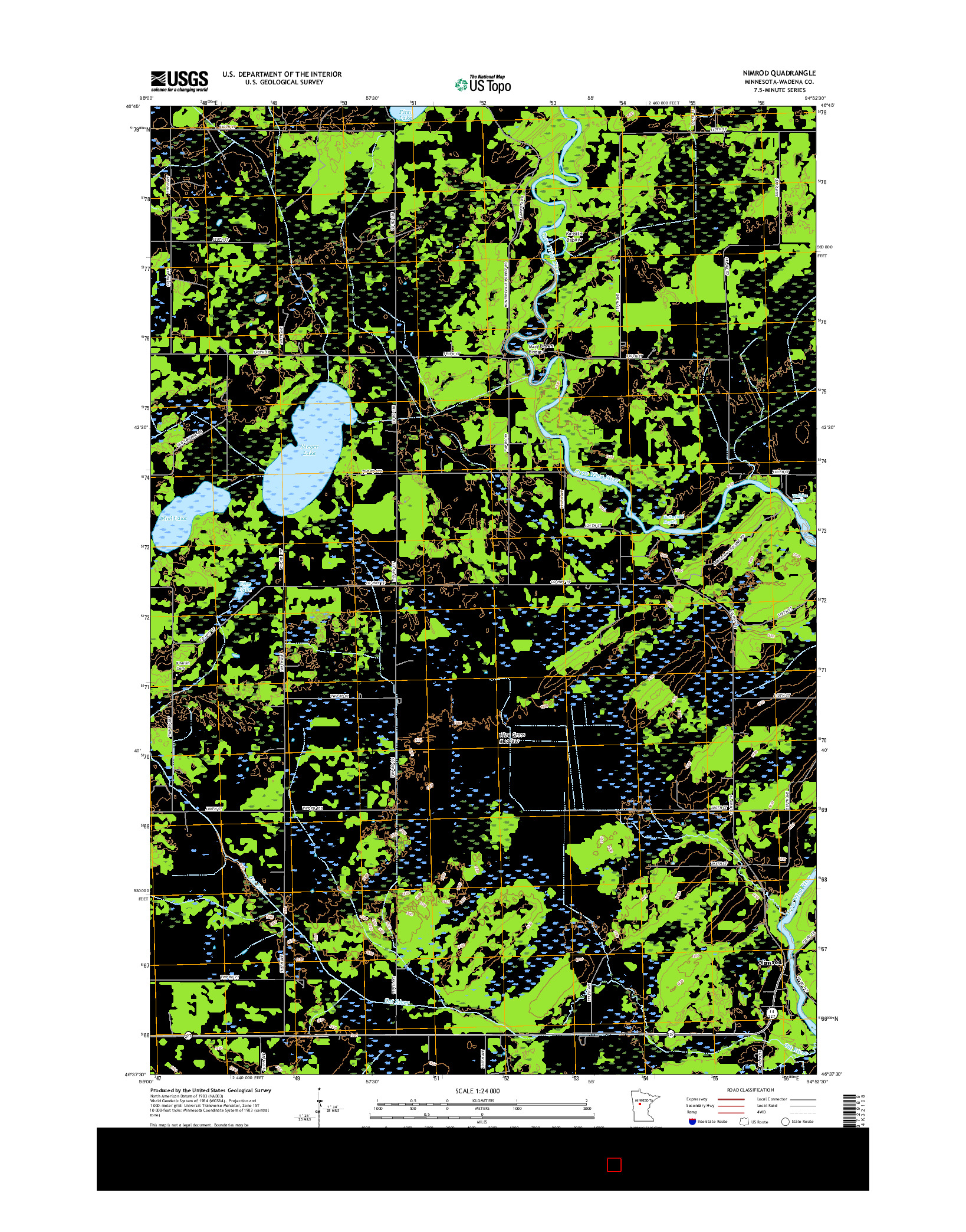 USGS US TOPO 7.5-MINUTE MAP FOR NIMROD, MN 2016