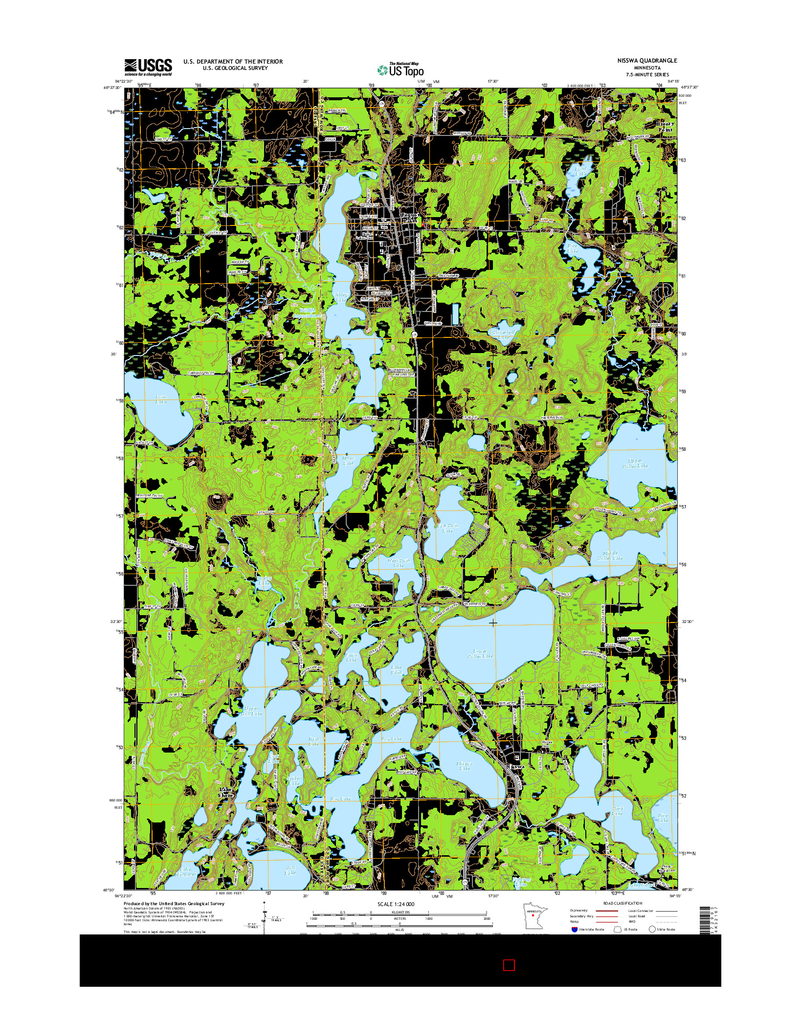 USGS US TOPO 7.5-MINUTE MAP FOR NISSWA, MN 2016