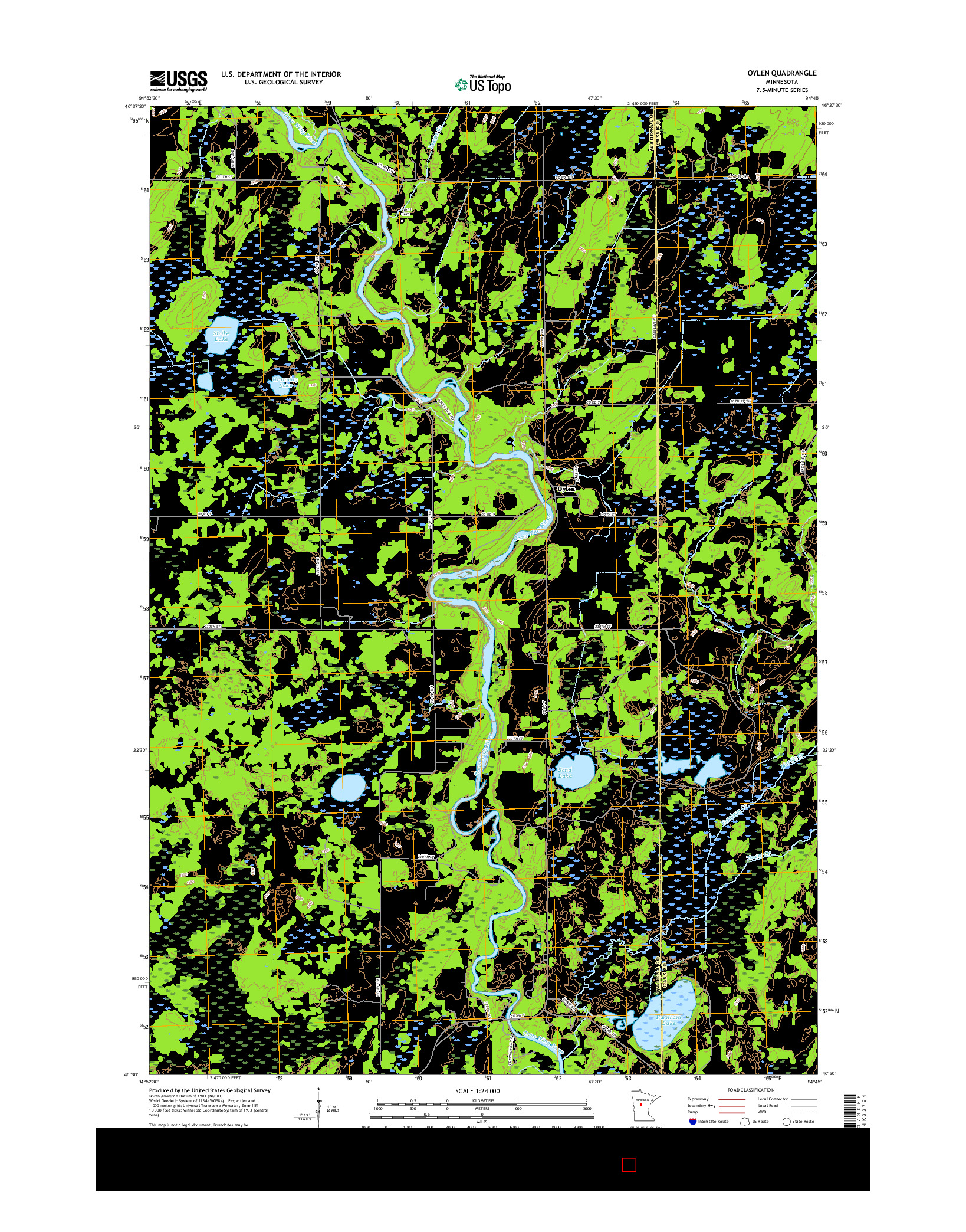 USGS US TOPO 7.5-MINUTE MAP FOR OYLEN, MN 2016