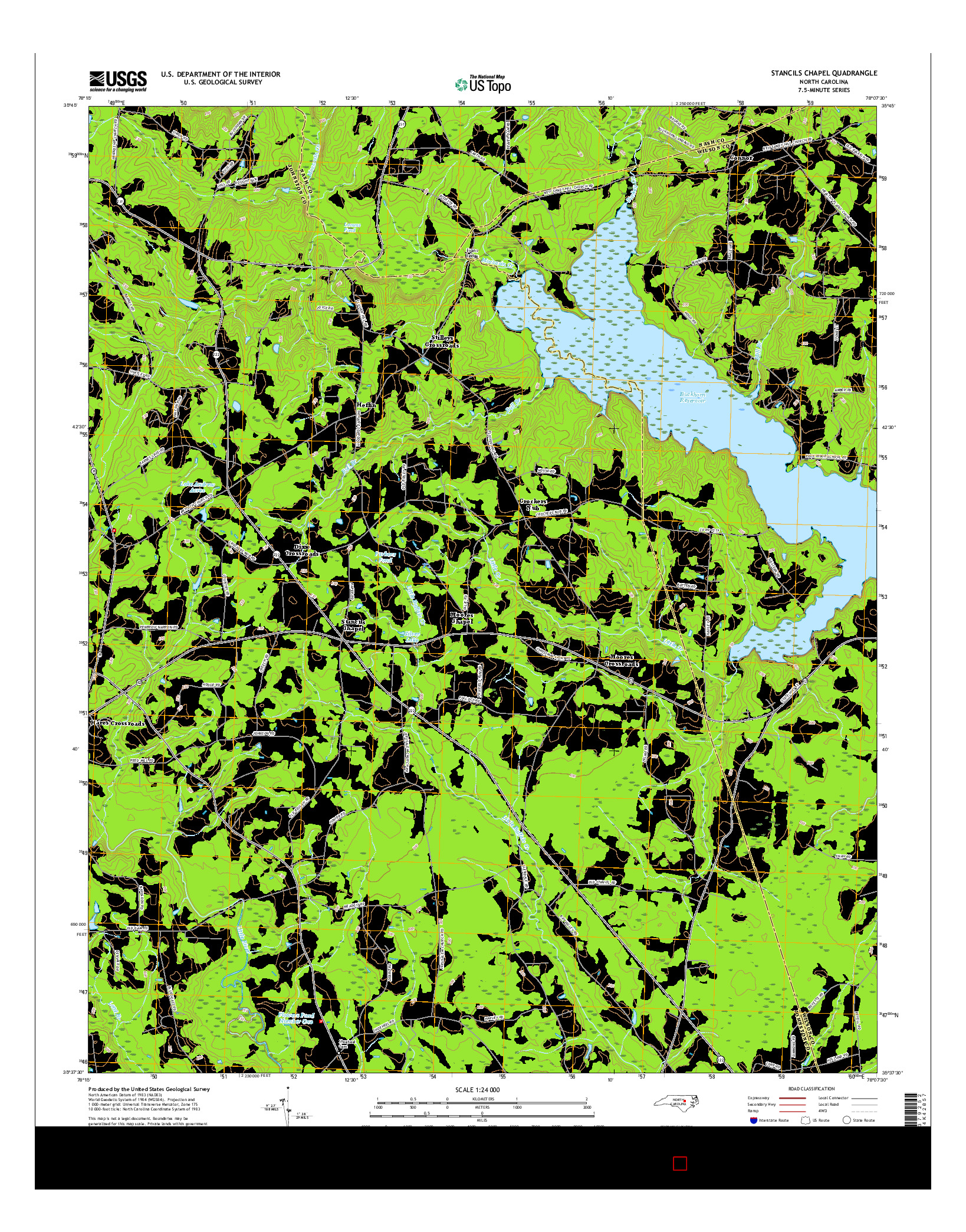 USGS US TOPO 7.5-MINUTE MAP FOR STANCILS CHAPEL, NC 2016