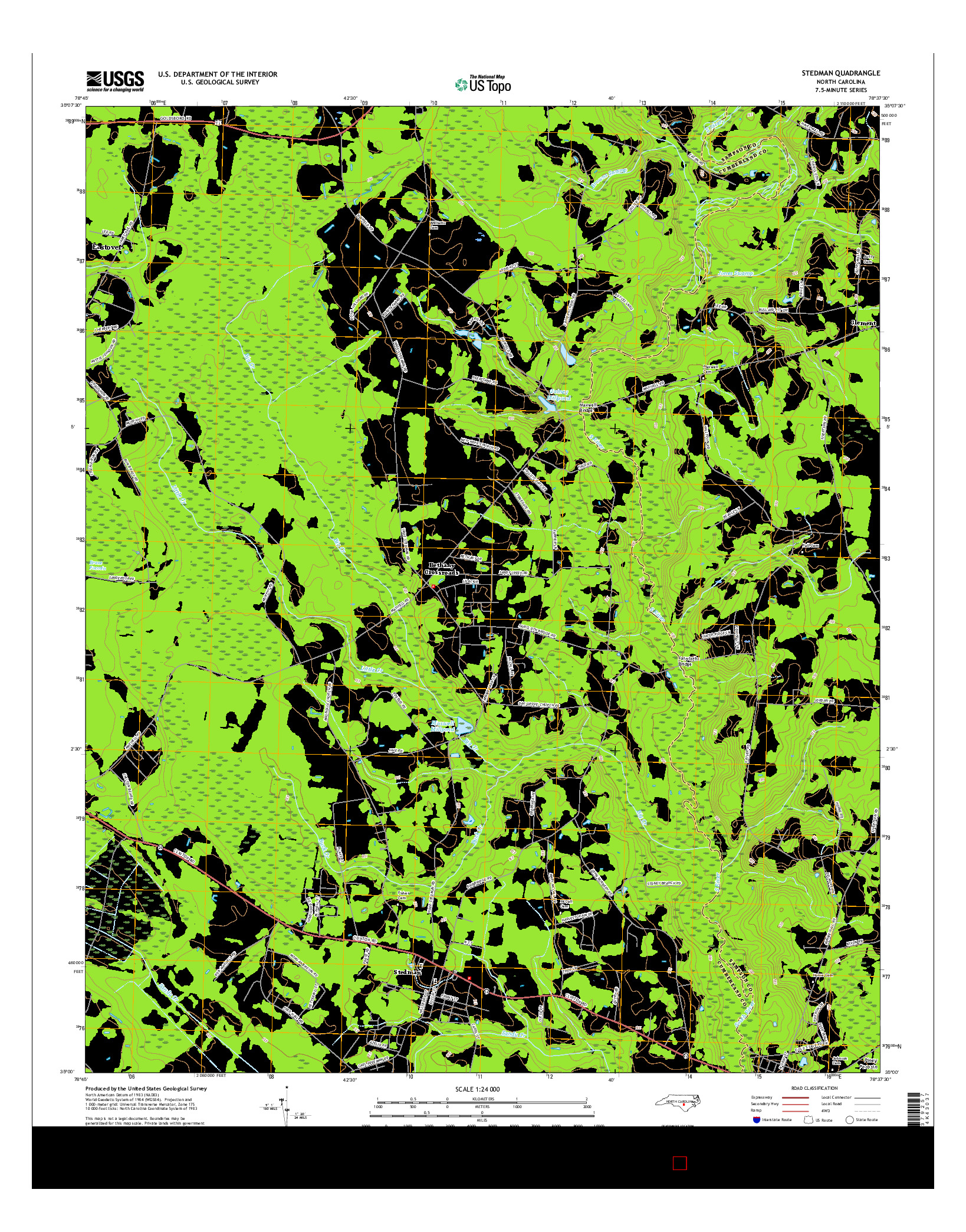 USGS US TOPO 7.5-MINUTE MAP FOR STEDMAN, NC 2016