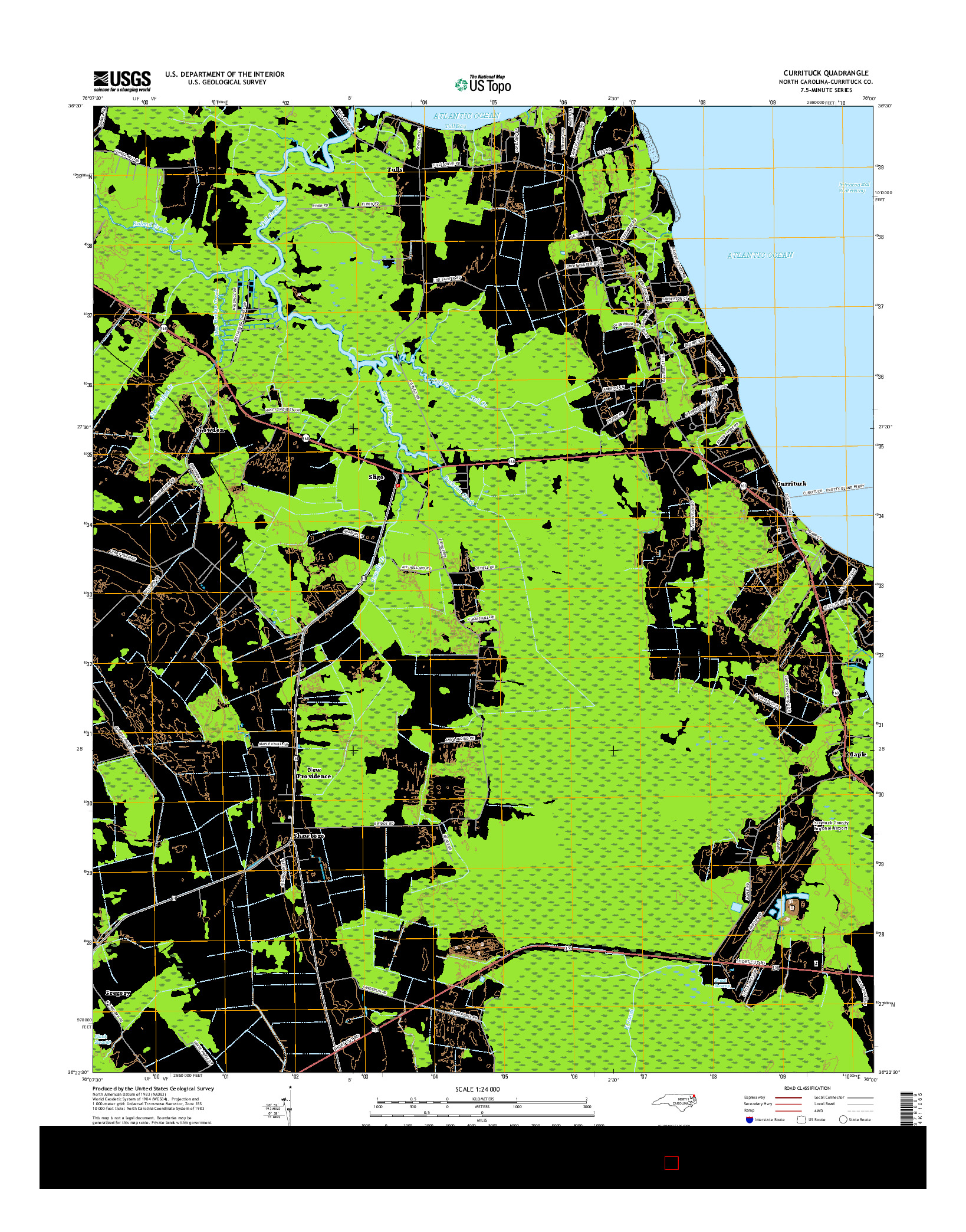 USGS US TOPO 7.5-MINUTE MAP FOR CURRITUCK, NC 2016