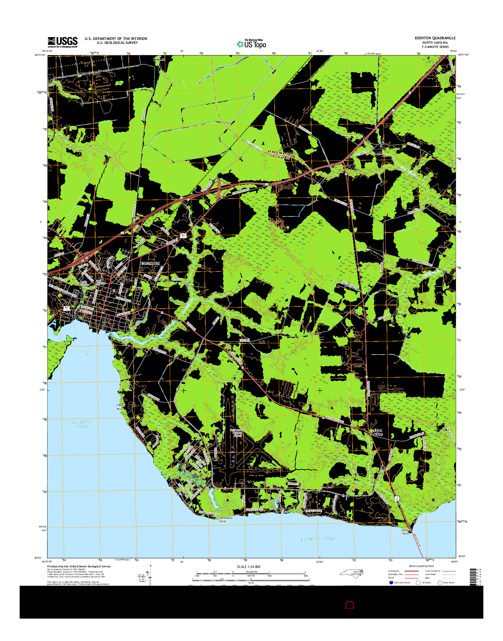 USGS US TOPO 7.5-MINUTE MAP FOR EDENTON, NC 2016