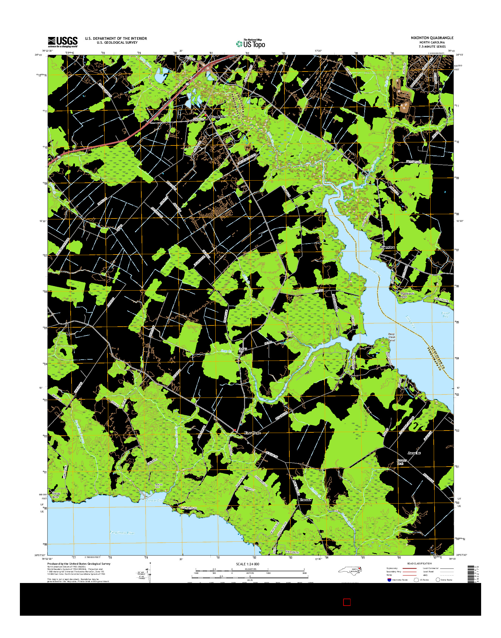 USGS US TOPO 7.5-MINUTE MAP FOR NIXONTON, NC 2016
