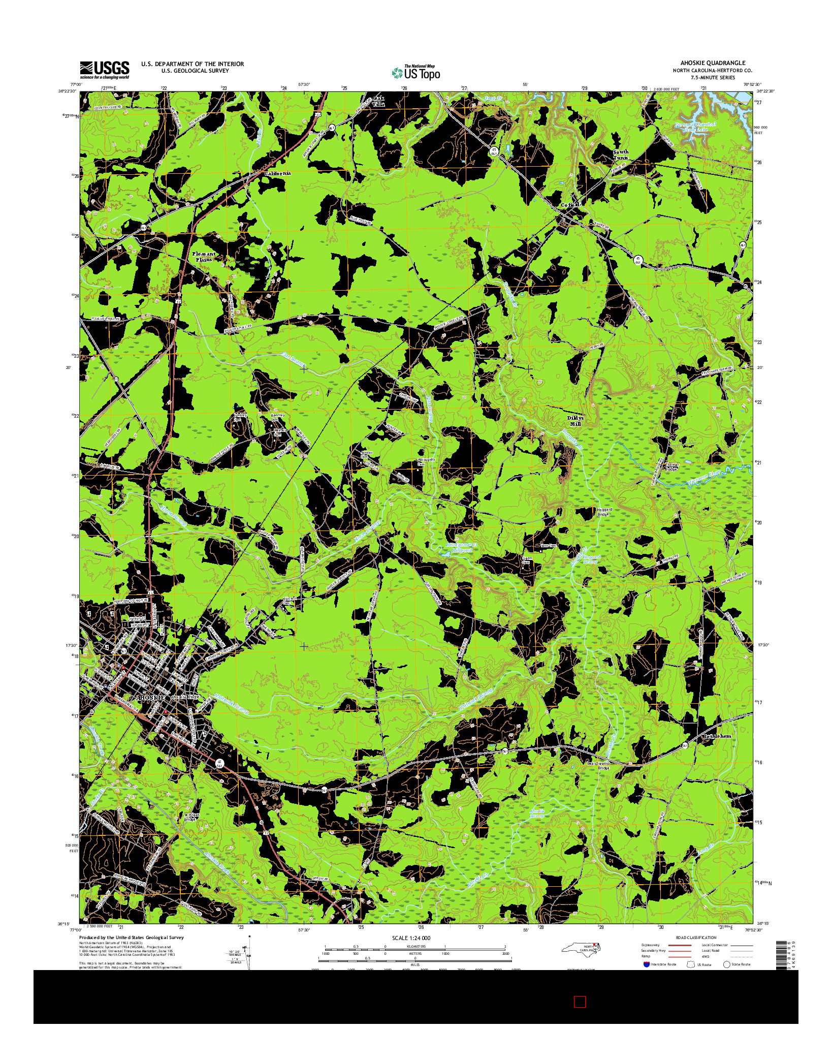 USGS US TOPO 7.5-MINUTE MAP FOR AHOSKIE, NC 2016