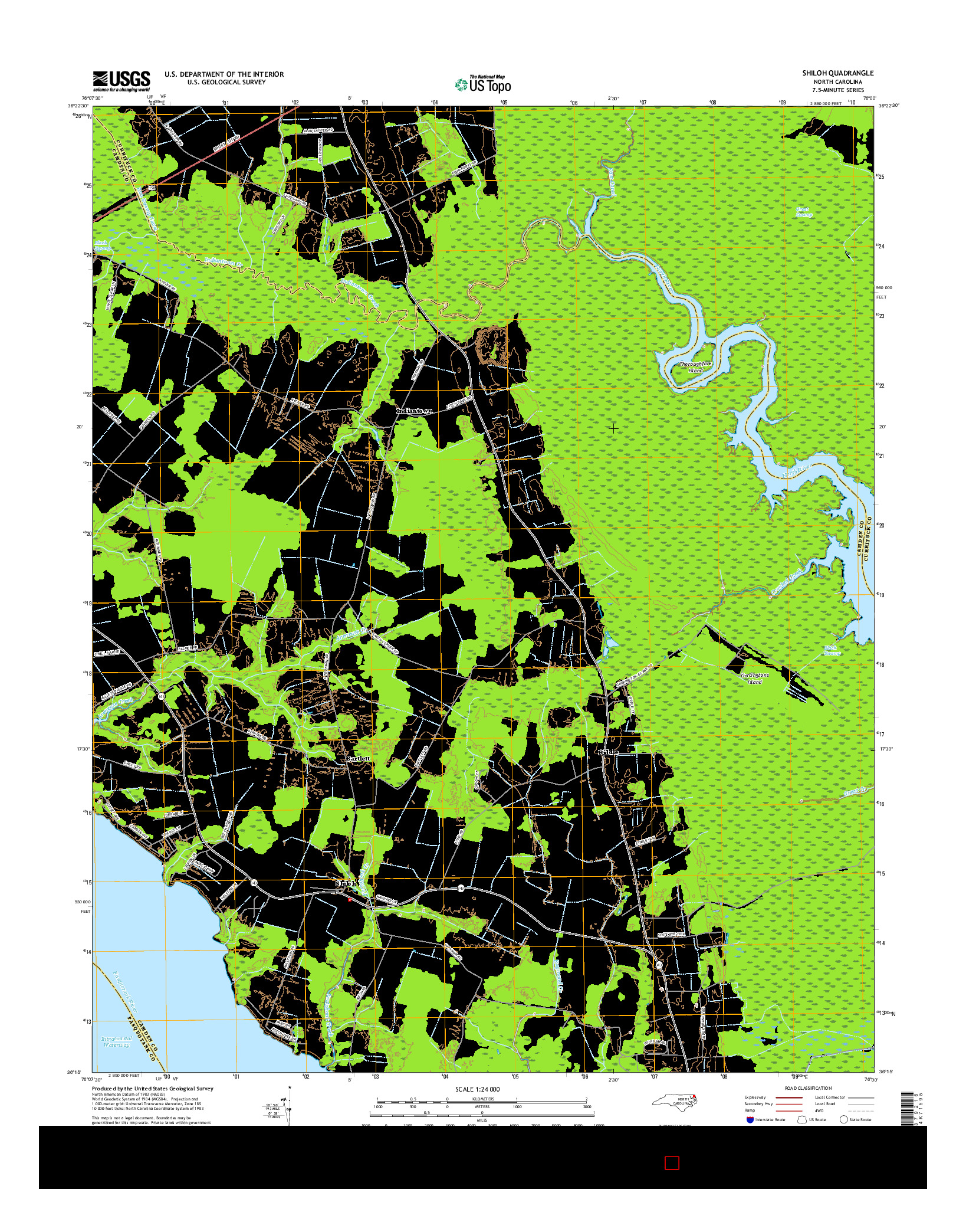 USGS US TOPO 7.5-MINUTE MAP FOR SHILOH, NC 2016