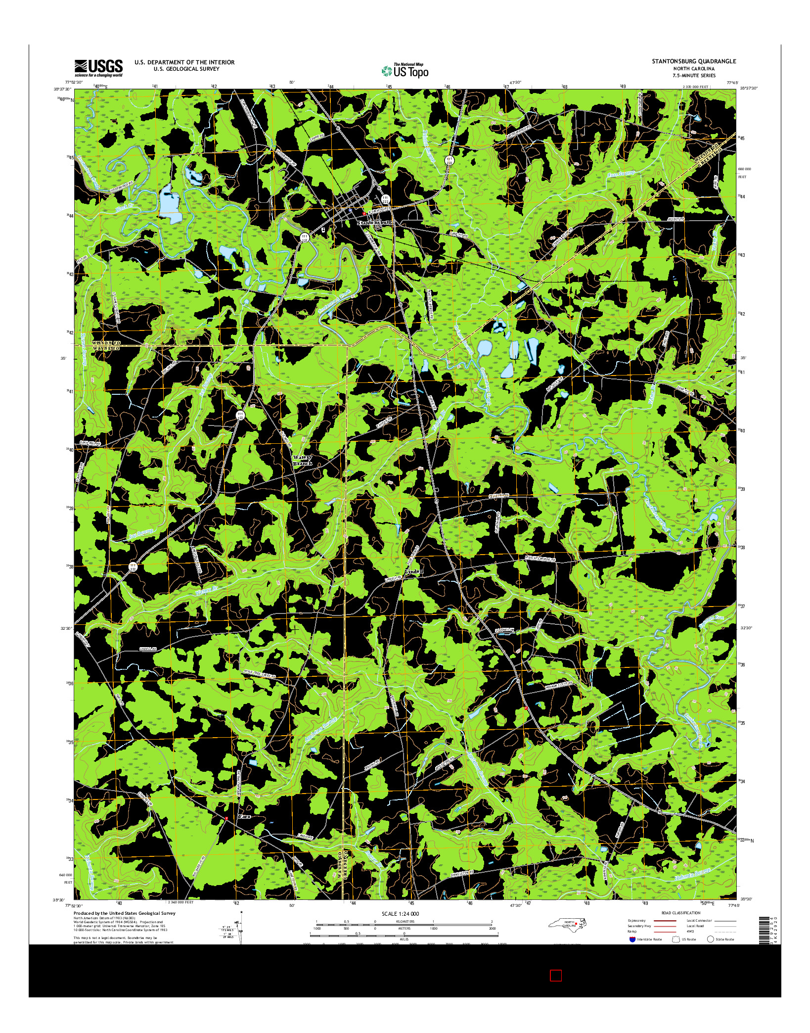 USGS US TOPO 7.5-MINUTE MAP FOR STANTONSBURG, NC 2016