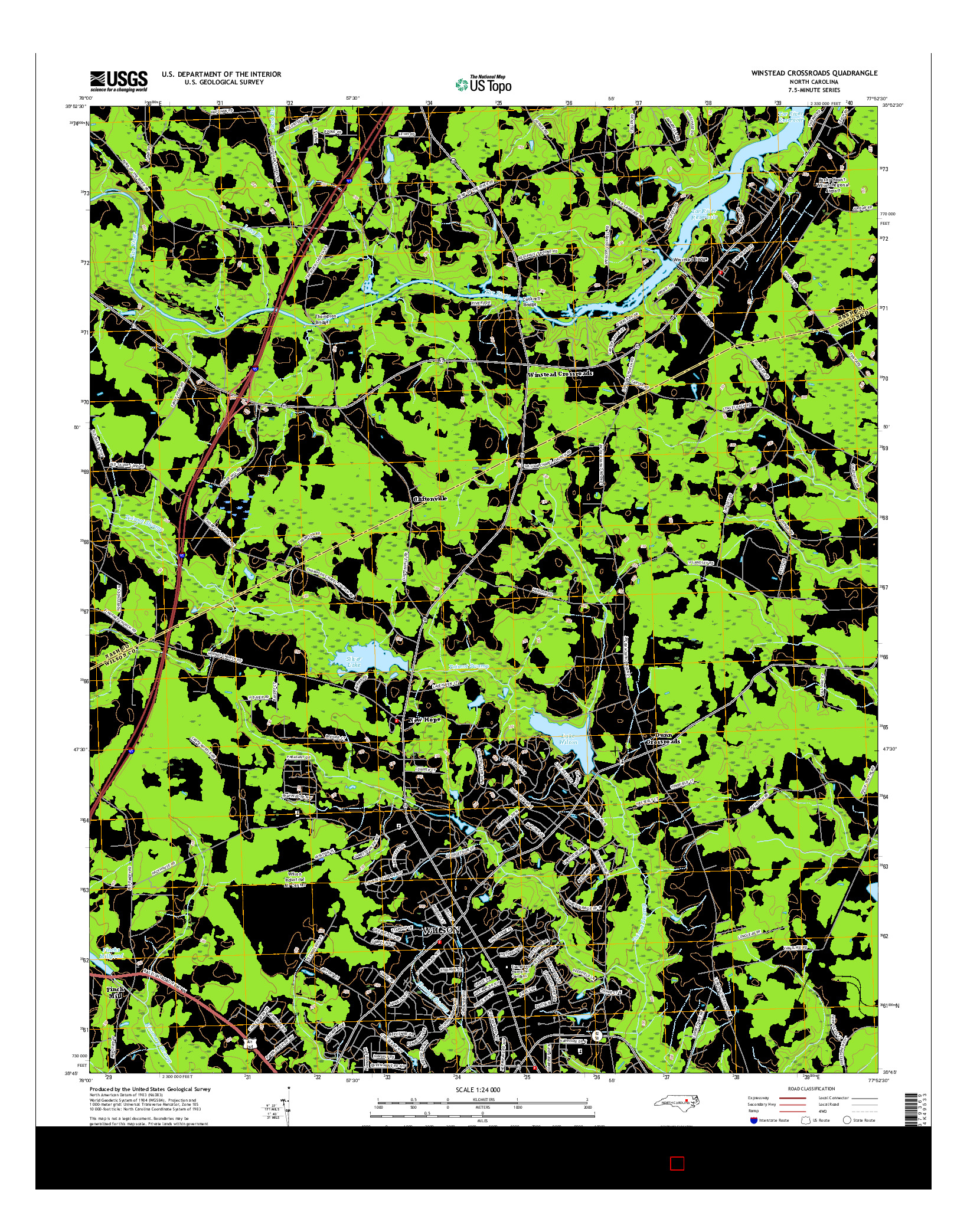 USGS US TOPO 7.5-MINUTE MAP FOR WINSTEAD CROSSROADS, NC 2016