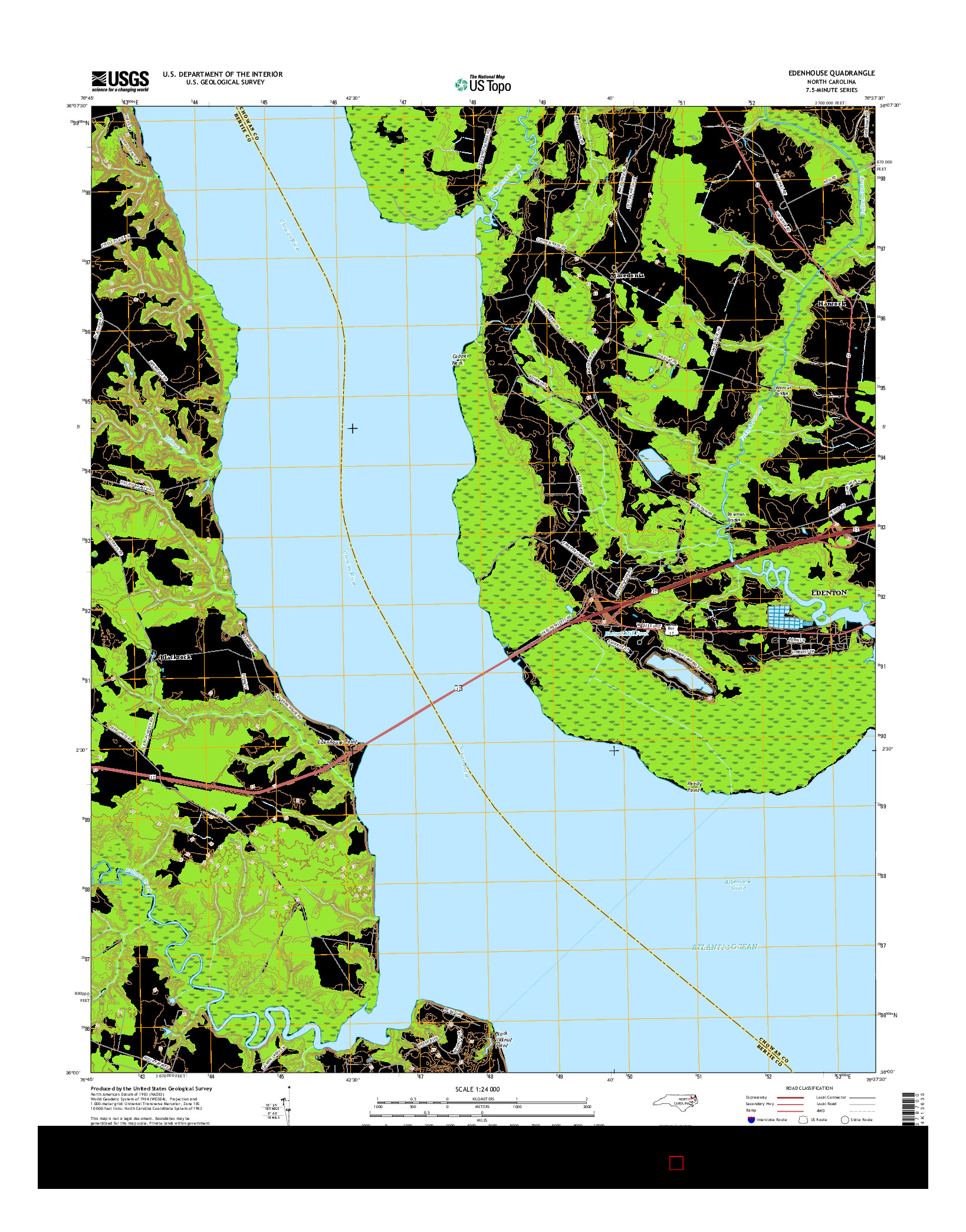 USGS US TOPO 7.5-MINUTE MAP FOR EDENHOUSE, NC 2016