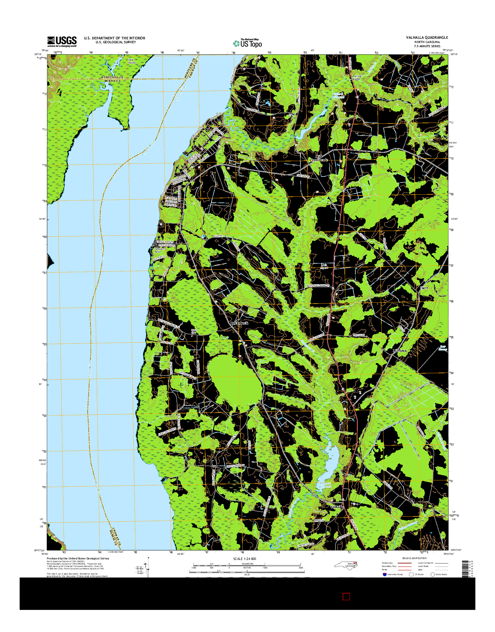 USGS US TOPO 7.5-MINUTE MAP FOR VALHALLA, NC 2016