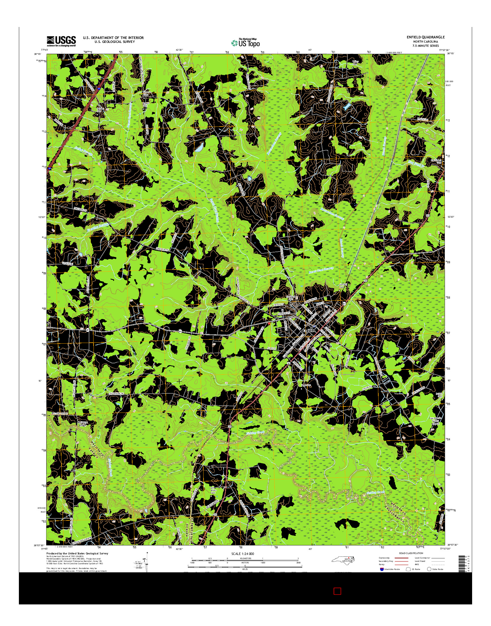 USGS US TOPO 7.5-MINUTE MAP FOR ENFIELD, NC 2016