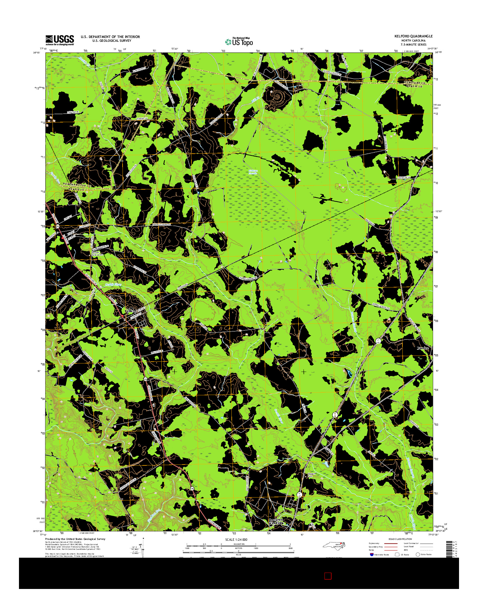 USGS US TOPO 7.5-MINUTE MAP FOR KELFORD, NC 2016