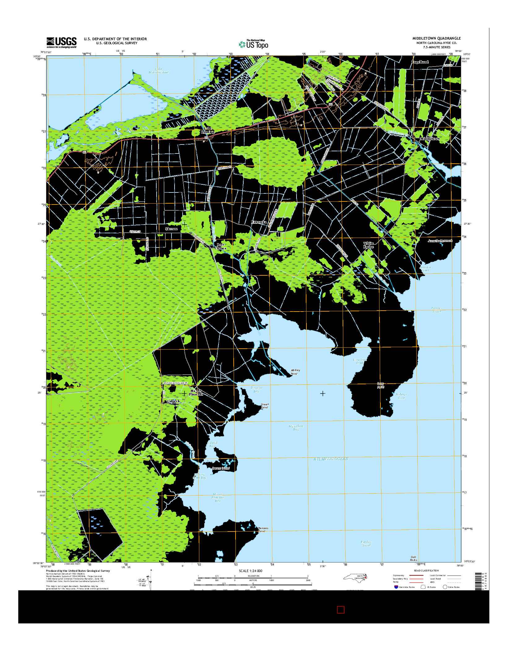 USGS US TOPO 7.5-MINUTE MAP FOR MIDDLETOWN, NC 2016