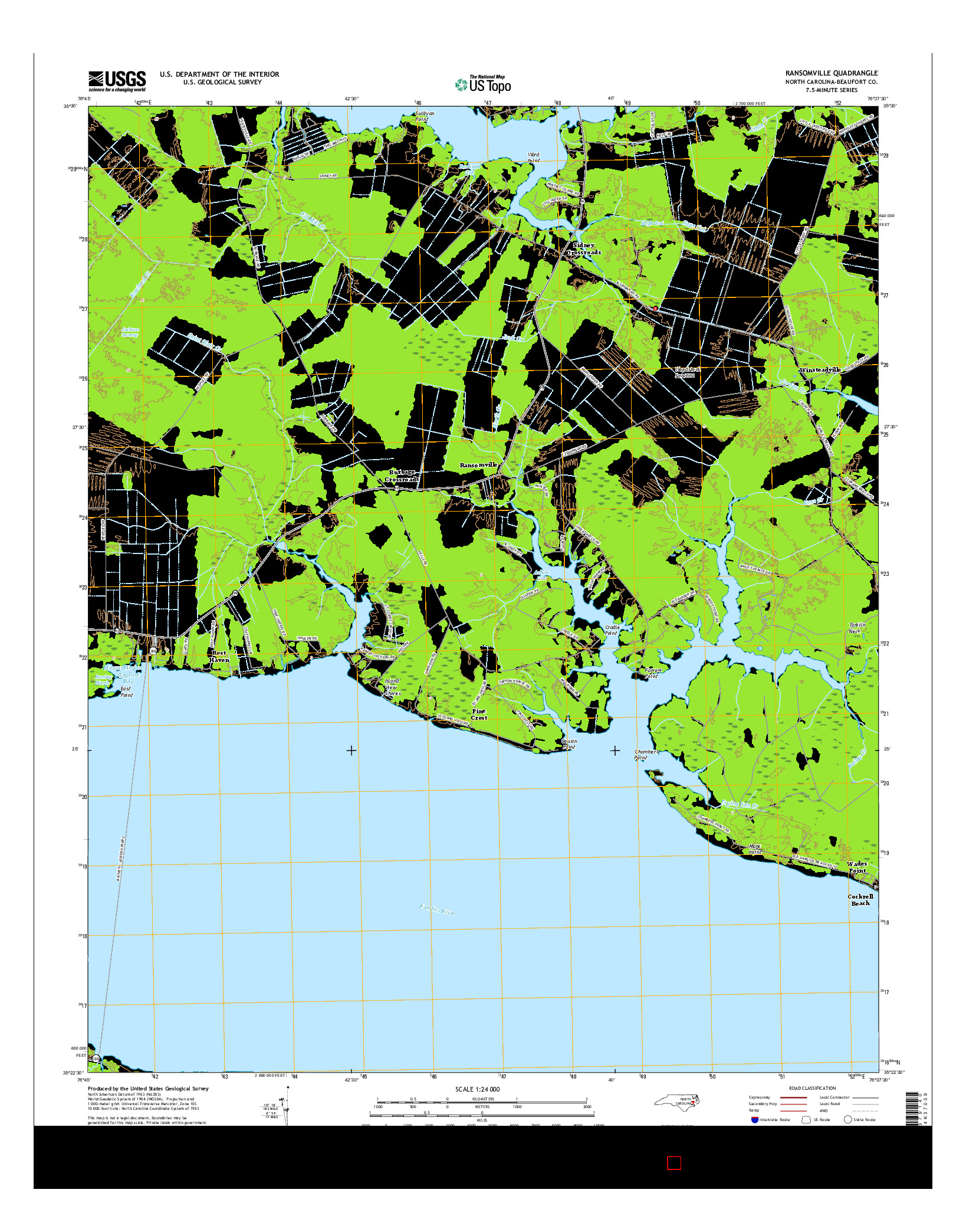 USGS US TOPO 7.5-MINUTE MAP FOR RANSOMVILLE, NC 2016