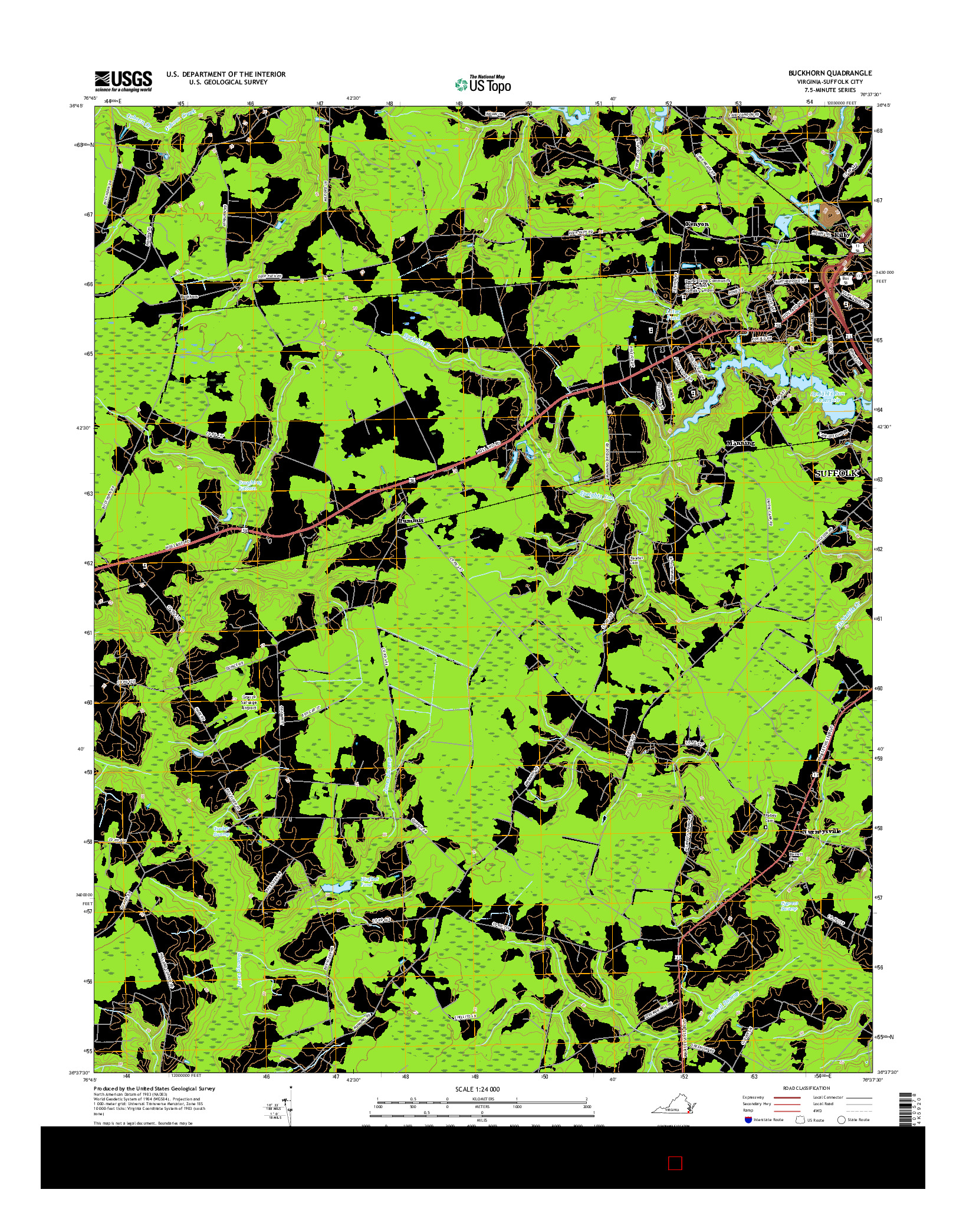 USGS US TOPO 7.5-MINUTE MAP FOR BUCKHORN, VA 2016