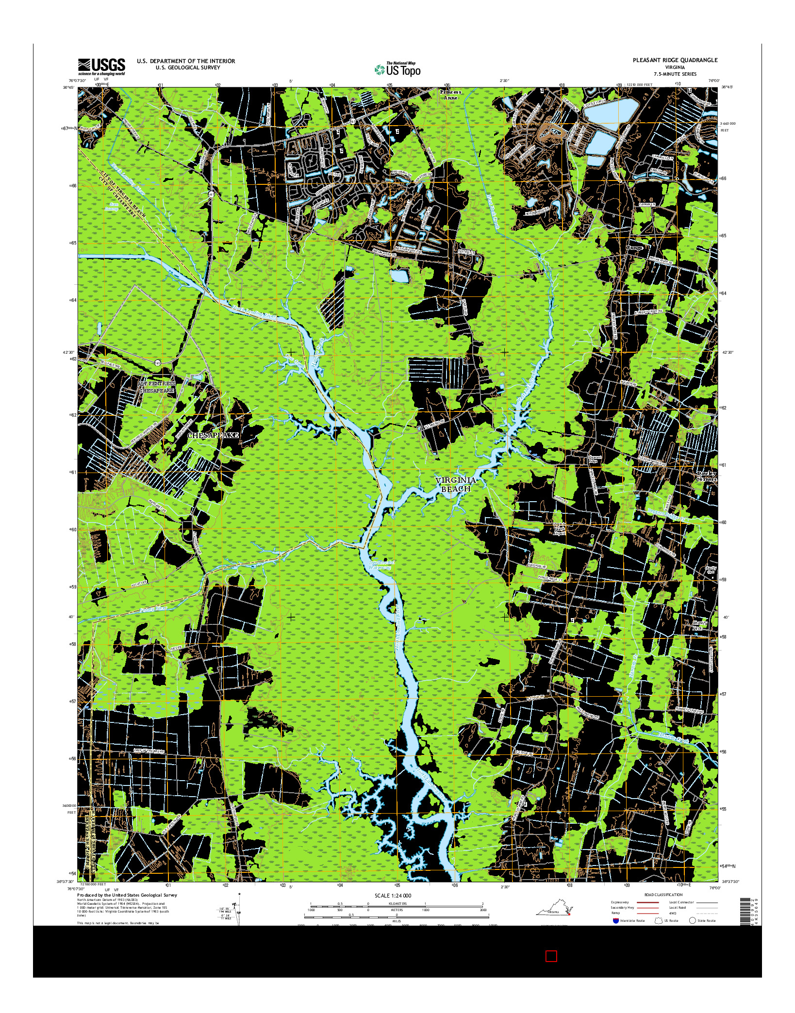 USGS US TOPO 7.5-MINUTE MAP FOR PLEASANT RIDGE, VA 2016