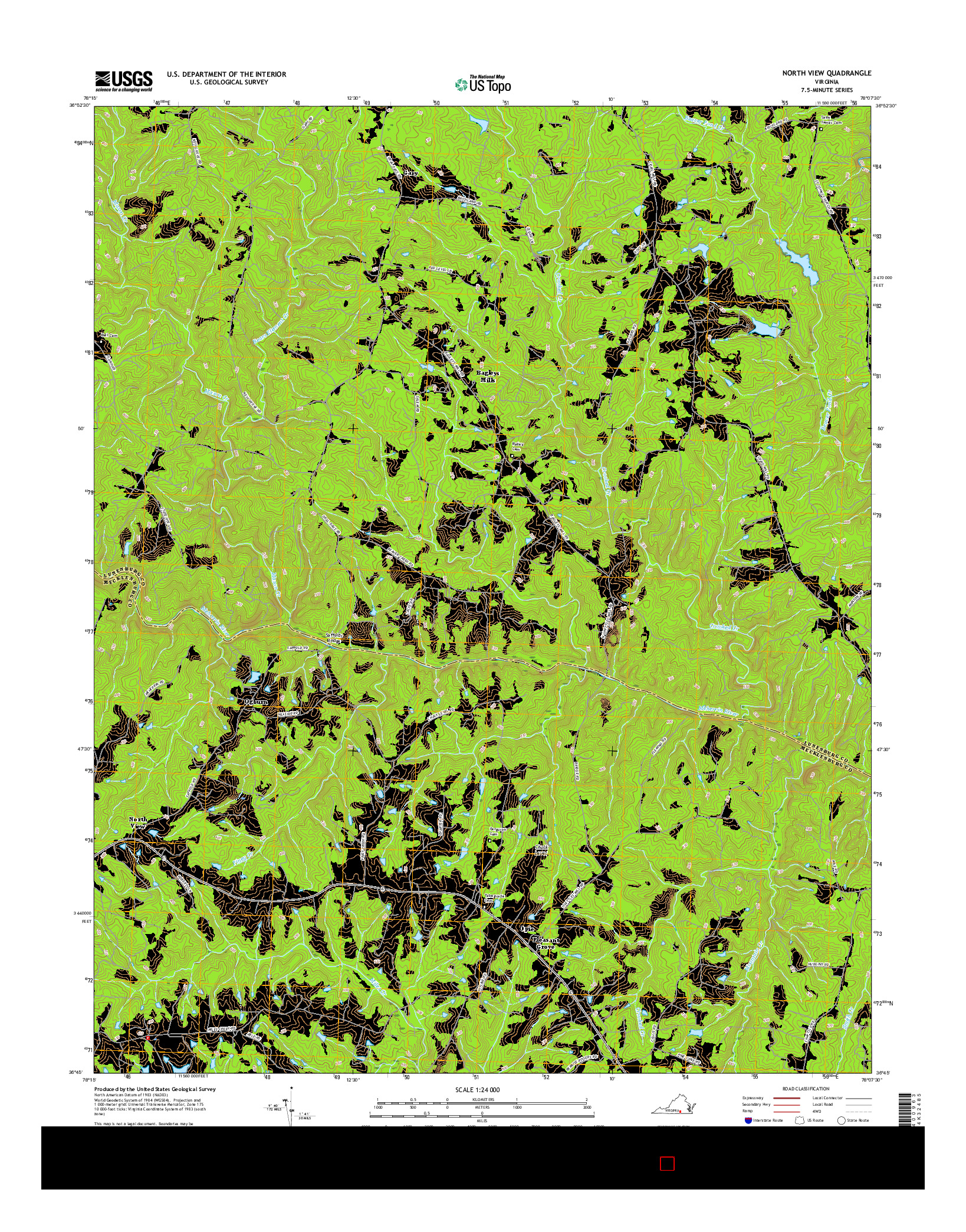 USGS US TOPO 7.5-MINUTE MAP FOR NORTH VIEW, VA 2016