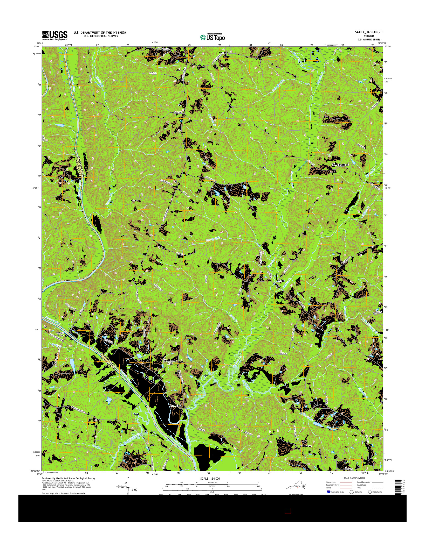 USGS US TOPO 7.5-MINUTE MAP FOR SAXE, VA 2016