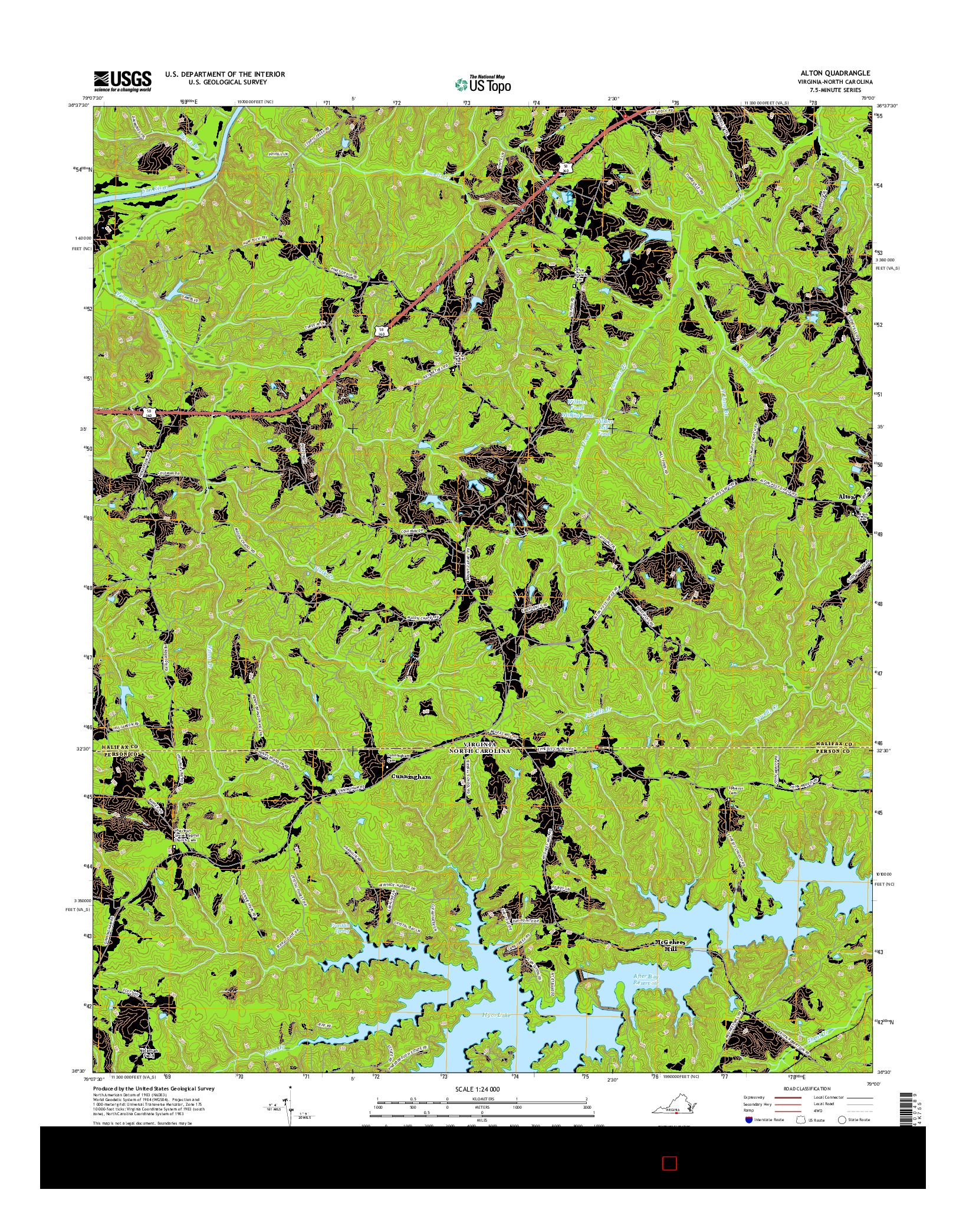 USGS US TOPO 7.5-MINUTE MAP FOR ALTON, VA-NC 2016