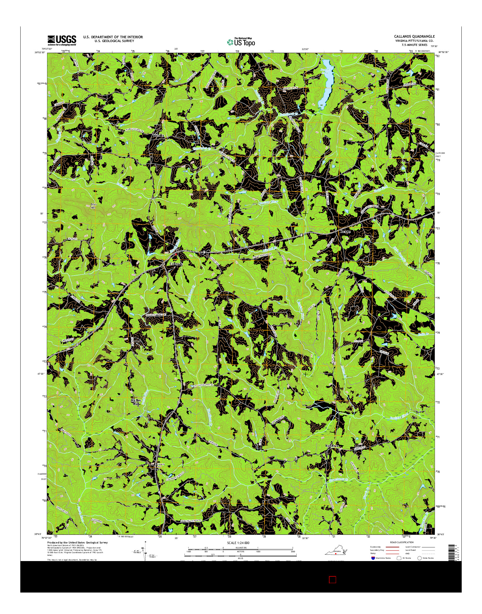 USGS US TOPO 7.5-MINUTE MAP FOR CALLANDS, VA 2016