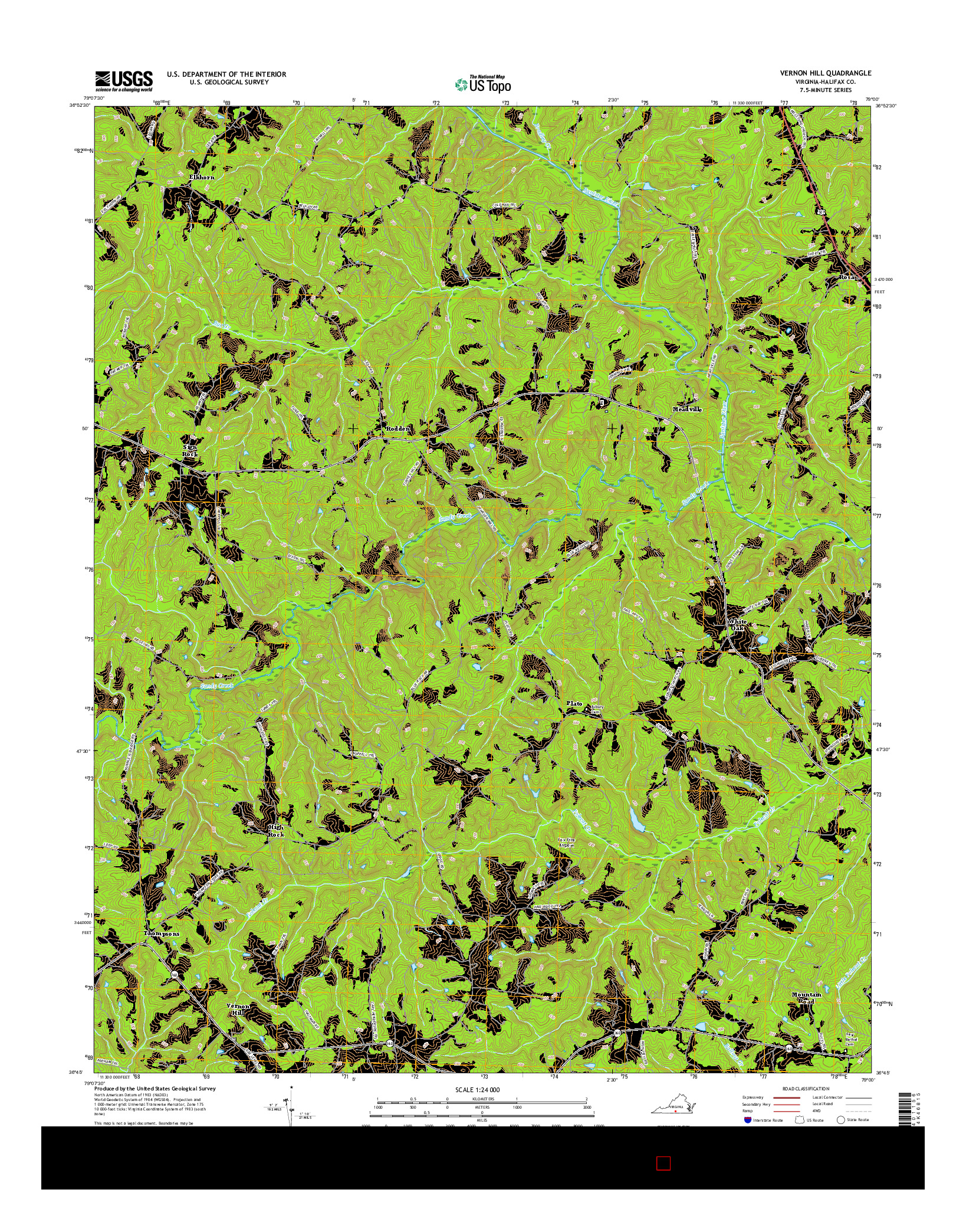 USGS US TOPO 7.5-MINUTE MAP FOR VERNON HILL, VA 2016