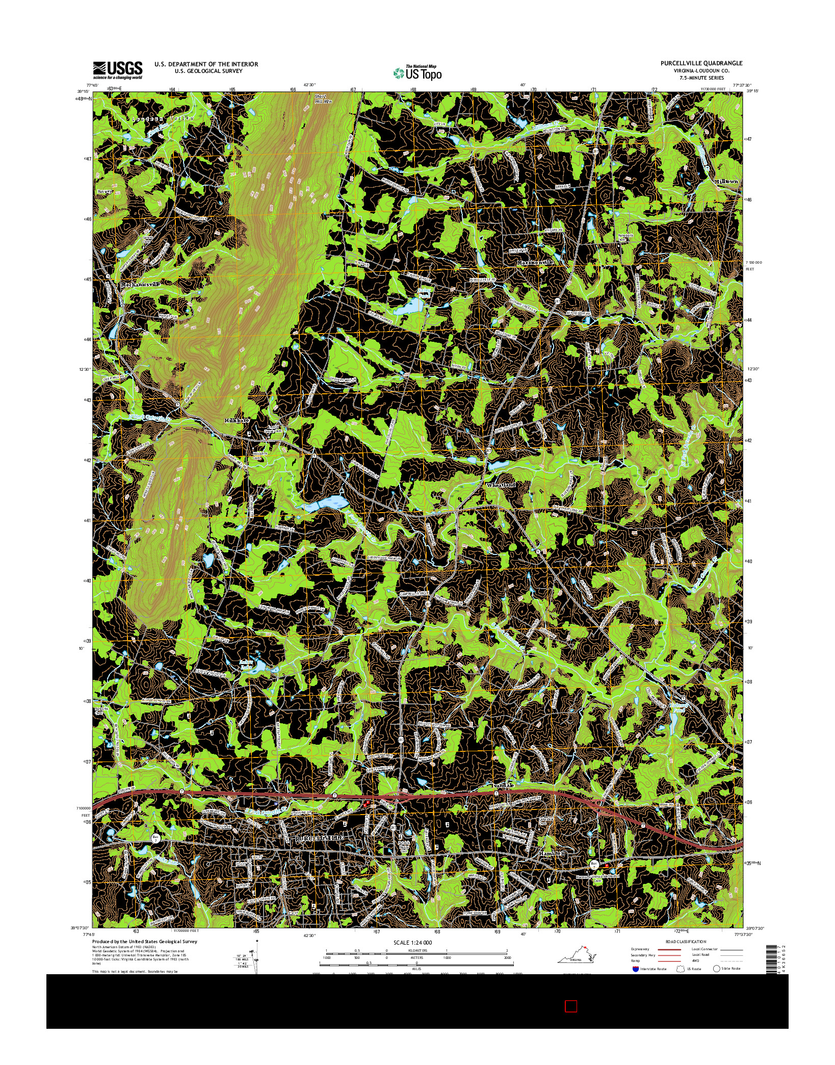 USGS US TOPO 7.5-MINUTE MAP FOR PURCELLVILLE, VA 2016