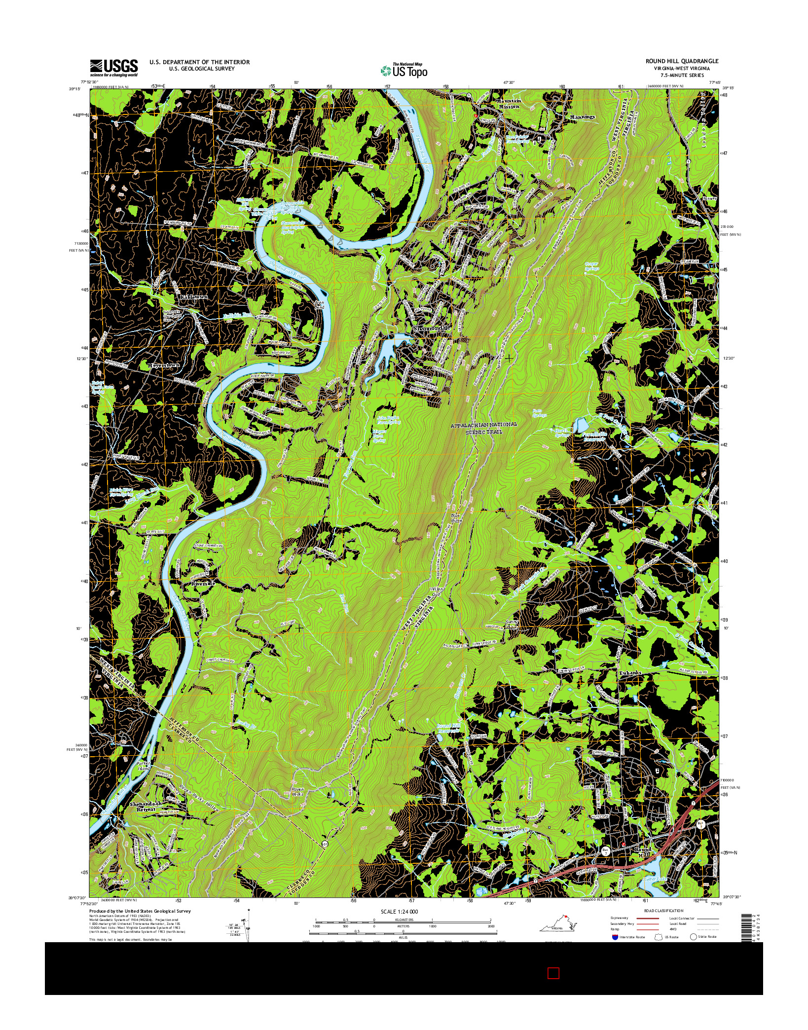 USGS US TOPO 7.5-MINUTE MAP FOR ROUND HILL, VA-WV 2016