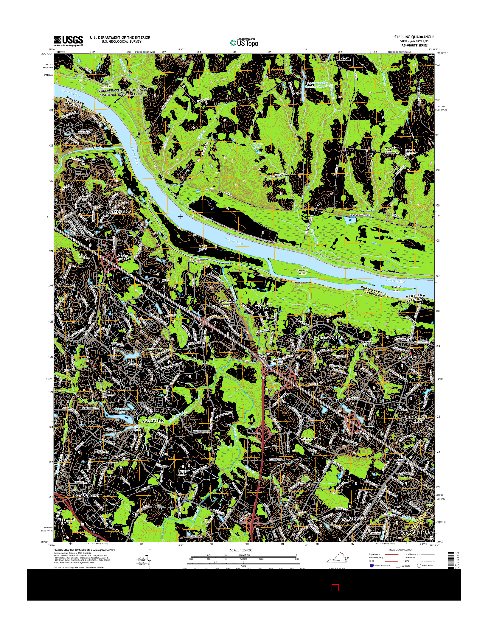 USGS US TOPO 7.5-MINUTE MAP FOR STERLING, VA-MD 2016