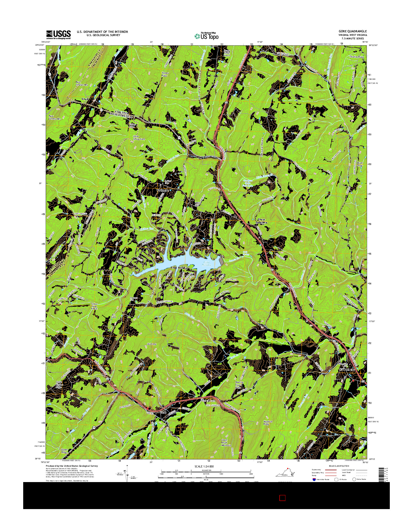 USGS US TOPO 7.5-MINUTE MAP FOR GORE, VA-WV 2016