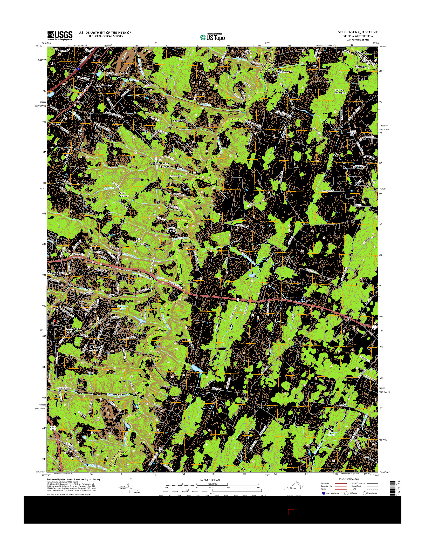 USGS US TOPO 7.5-MINUTE MAP FOR STEPHENSON, VA-WV 2016