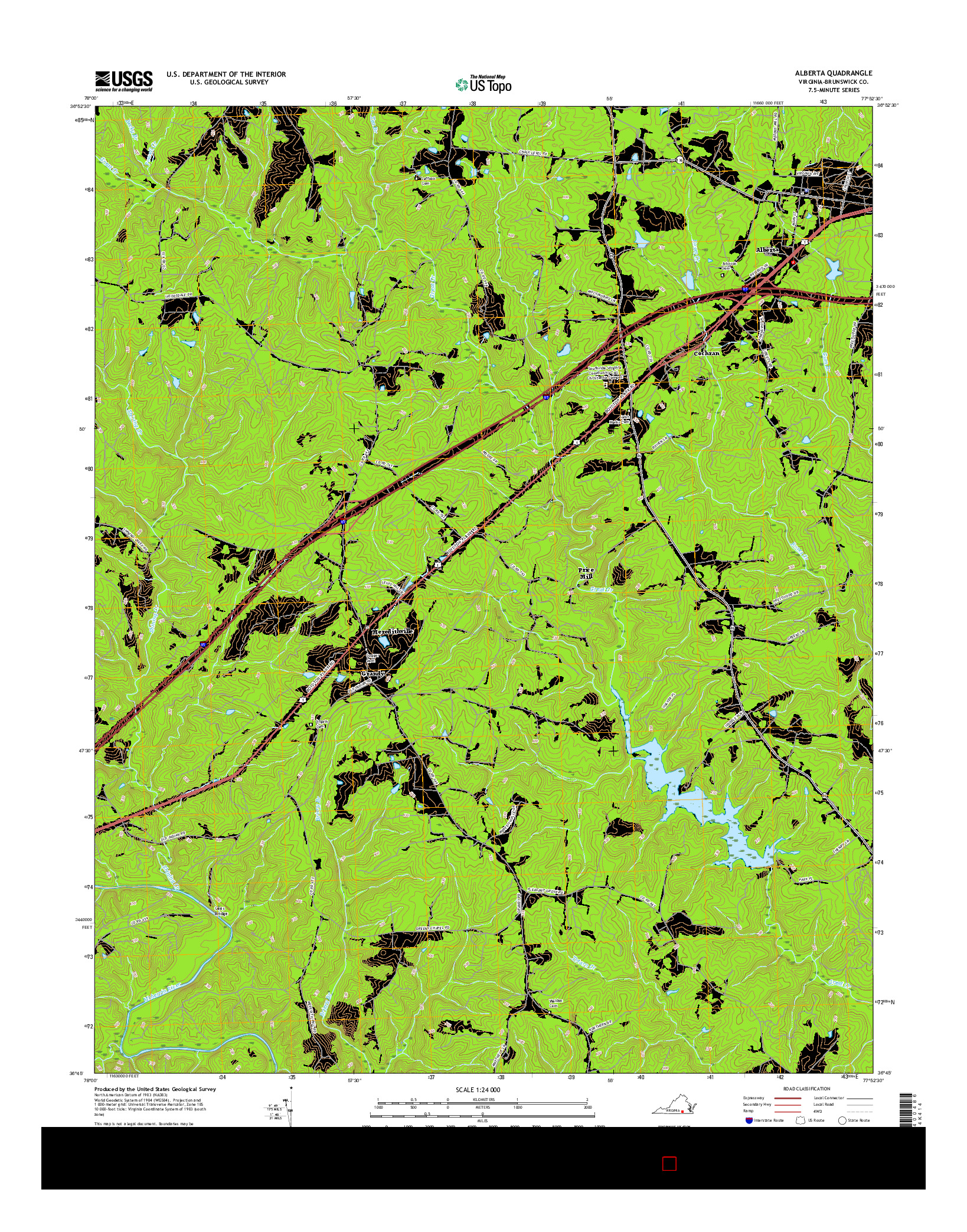 USGS US TOPO 7.5-MINUTE MAP FOR ALBERTA, VA 2016