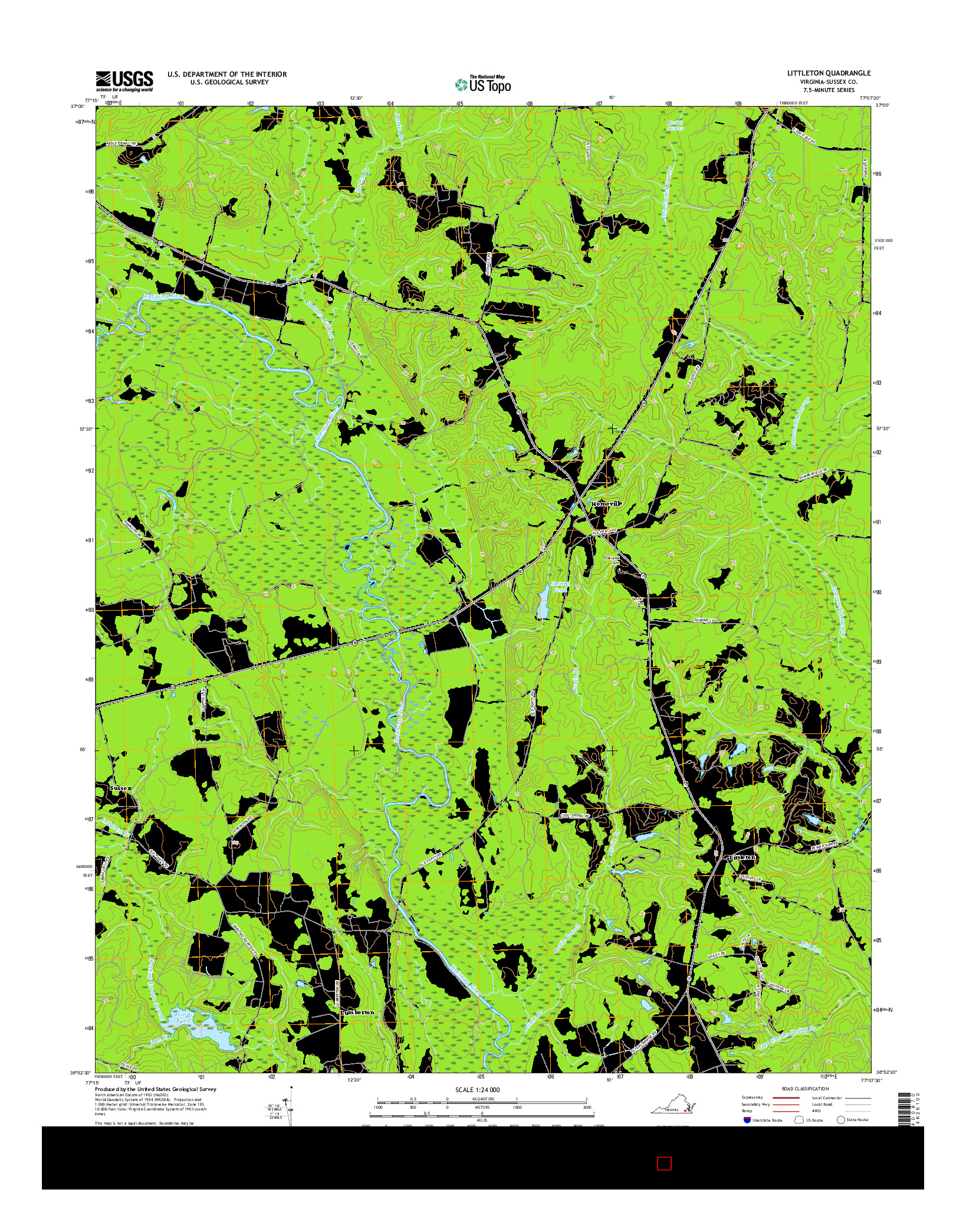 USGS US TOPO 7.5-MINUTE MAP FOR LITTLETON, VA 2016