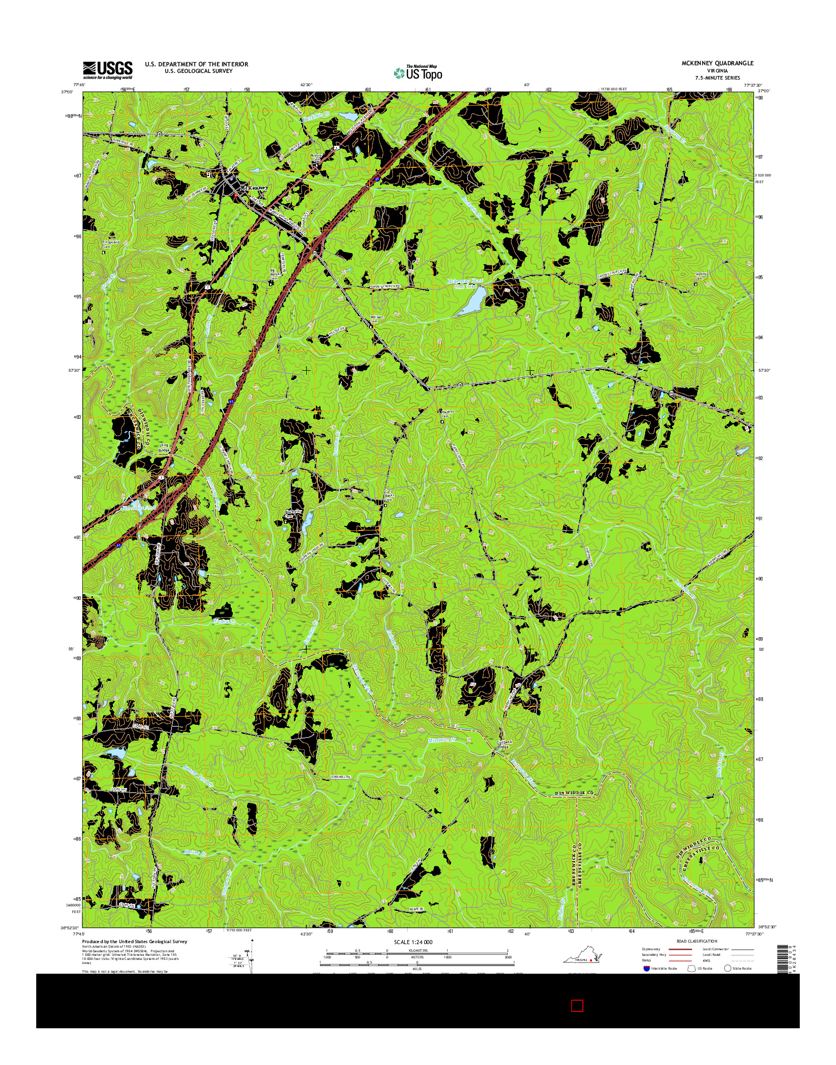 USGS US TOPO 7.5-MINUTE MAP FOR MCKENNEY, VA 2016