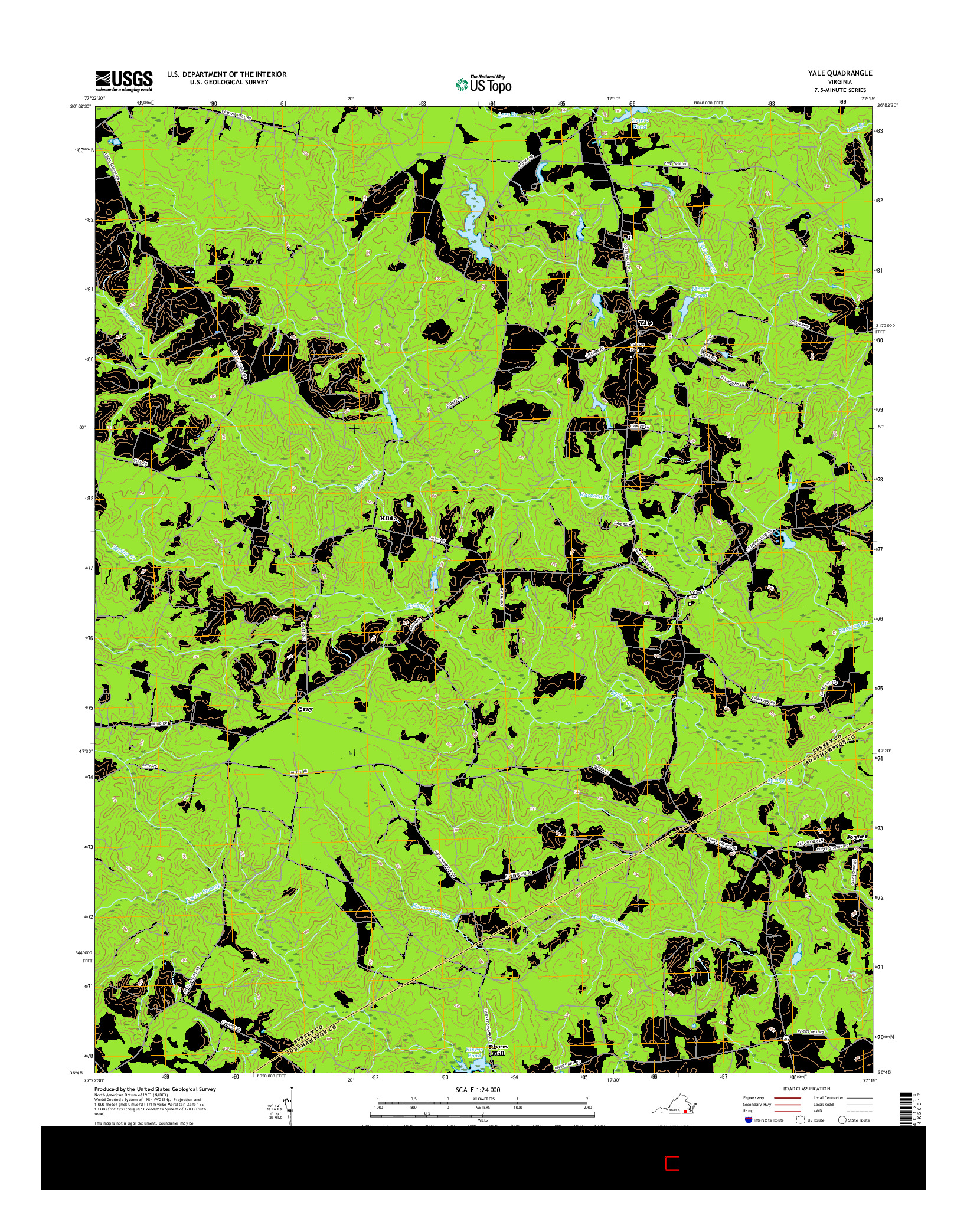 USGS US TOPO 7.5-MINUTE MAP FOR YALE, VA 2016