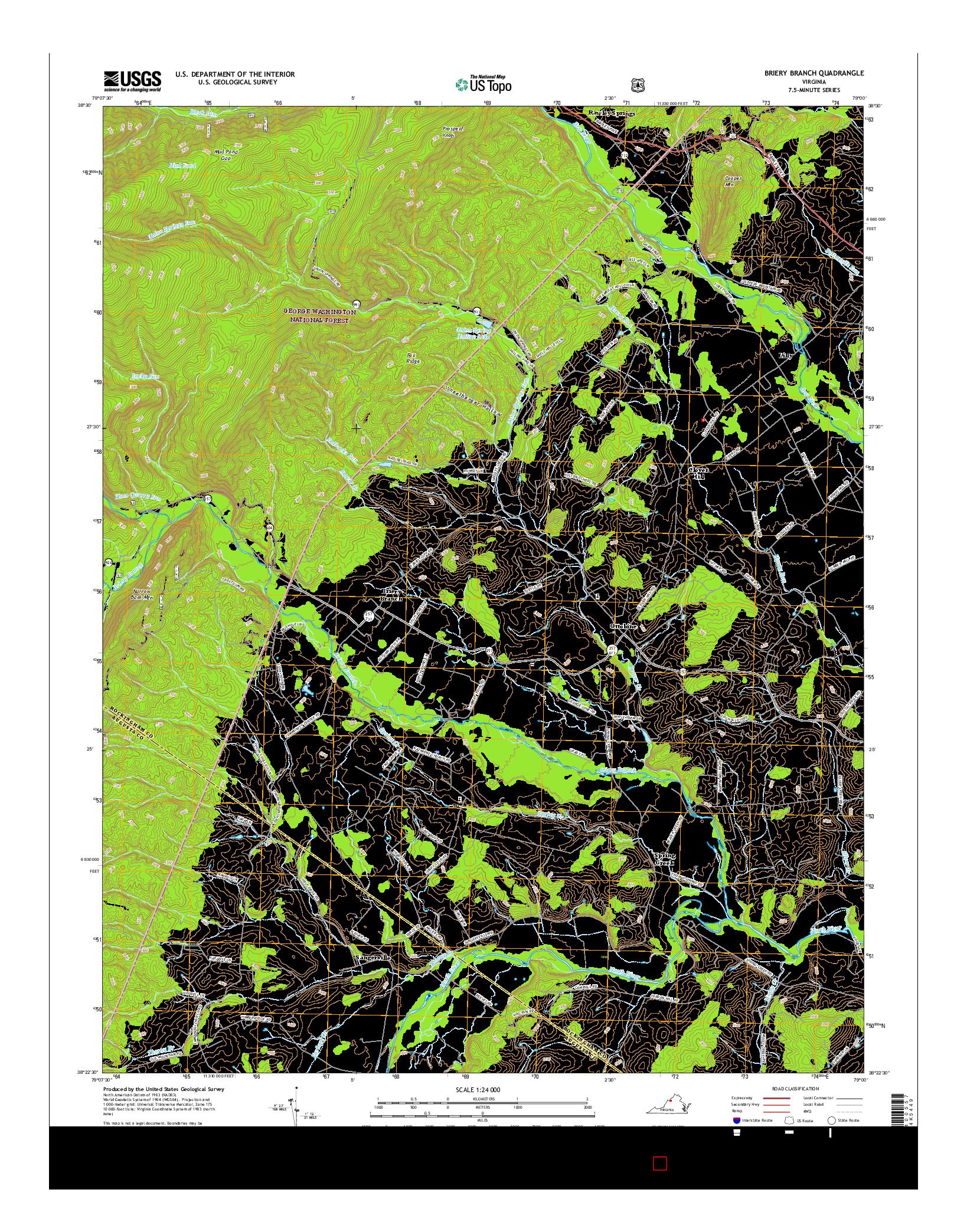 USGS US TOPO 7.5-MINUTE MAP FOR BRIERY BRANCH, VA 2016