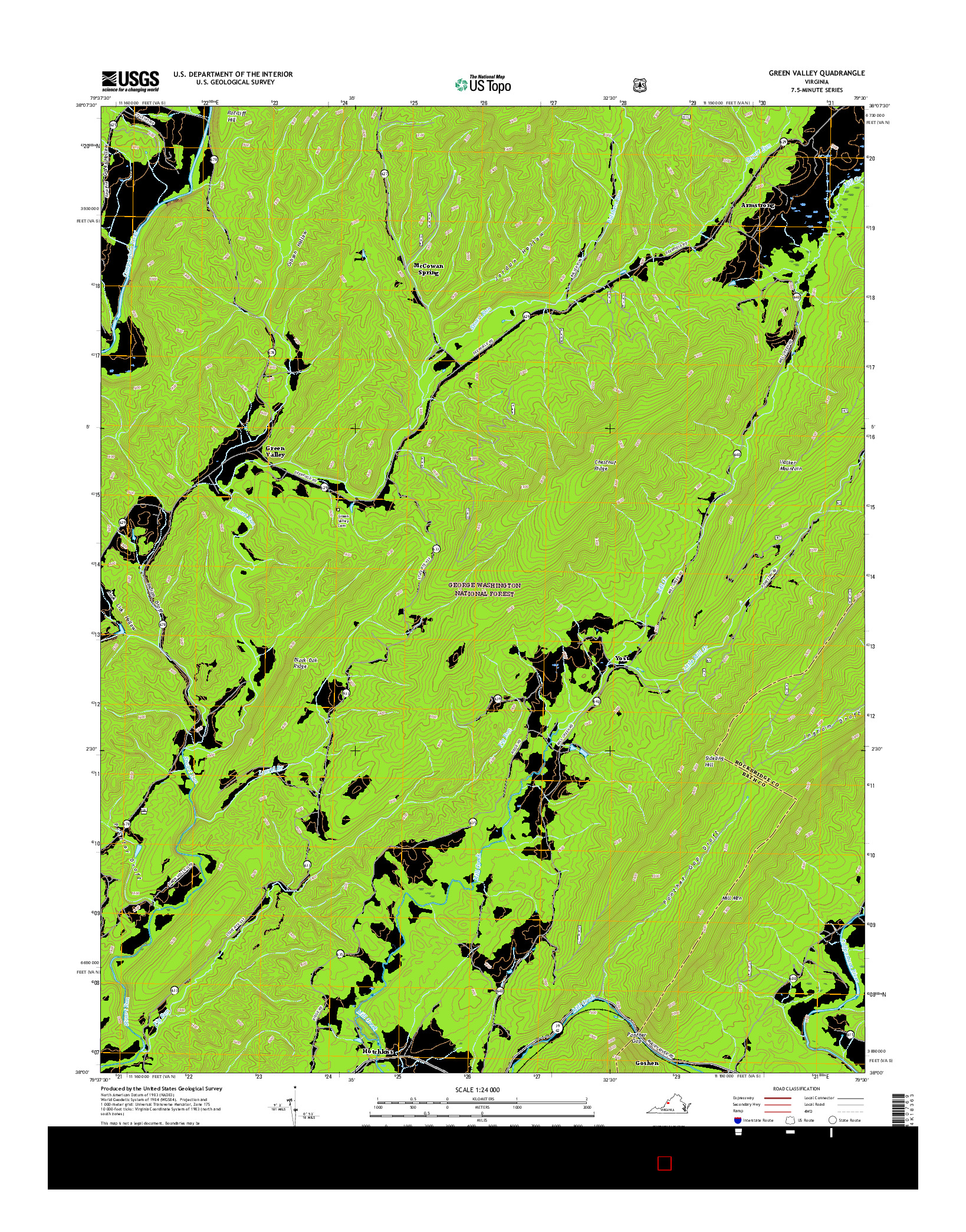 USGS US TOPO 7.5-MINUTE MAP FOR GREEN VALLEY, VA 2016