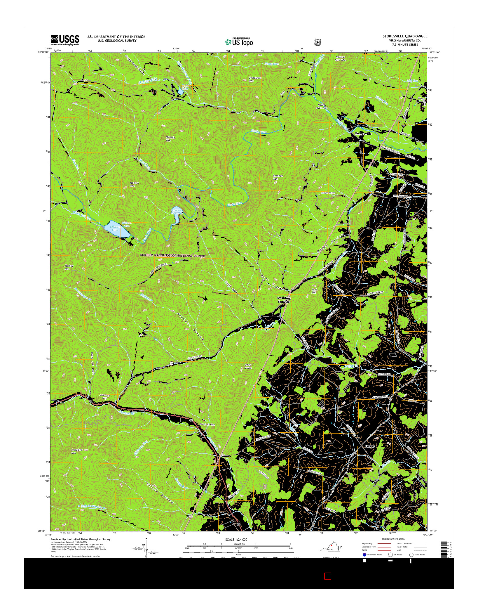 USGS US TOPO 7.5-MINUTE MAP FOR STOKESVILLE, VA 2016