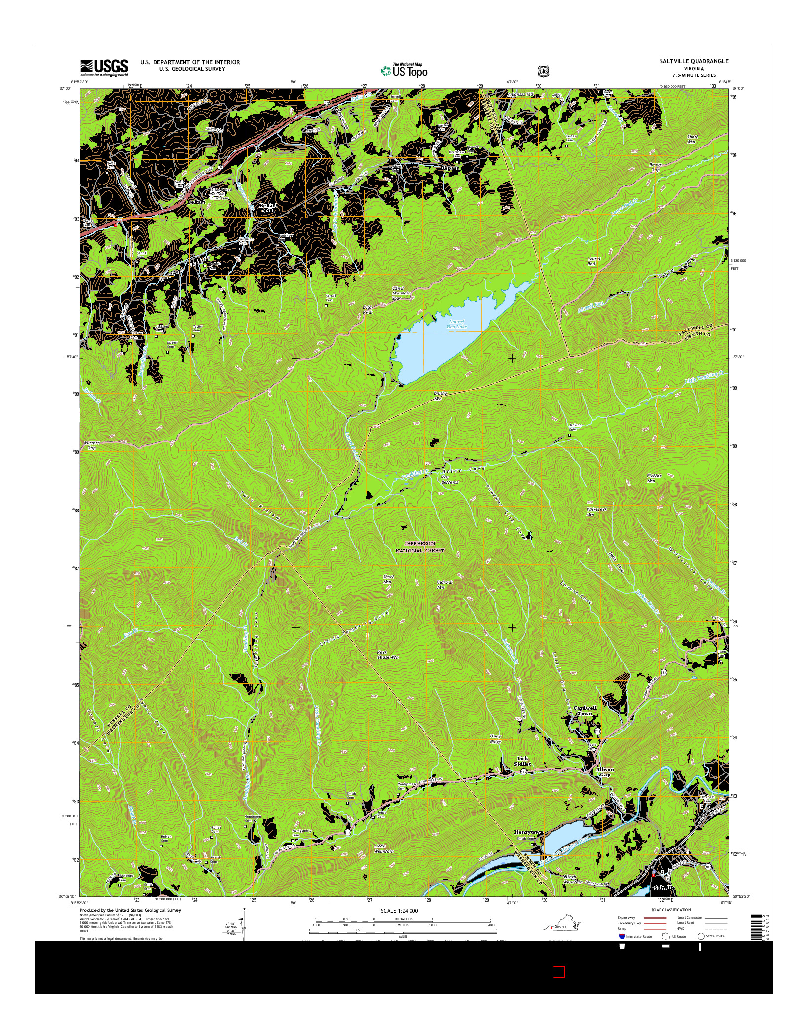 USGS US TOPO 7.5-MINUTE MAP FOR SALTVILLE, VA 2016