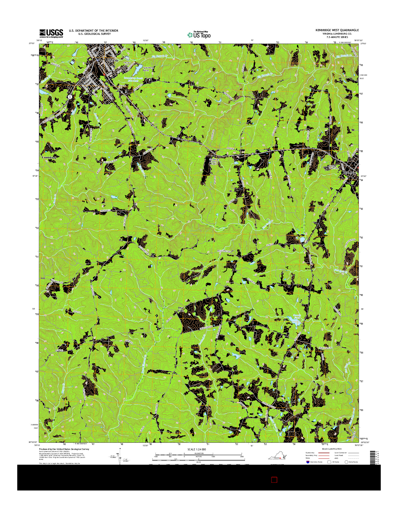 USGS US TOPO 7.5-MINUTE MAP FOR KENBRIDGE WEST, VA 2016