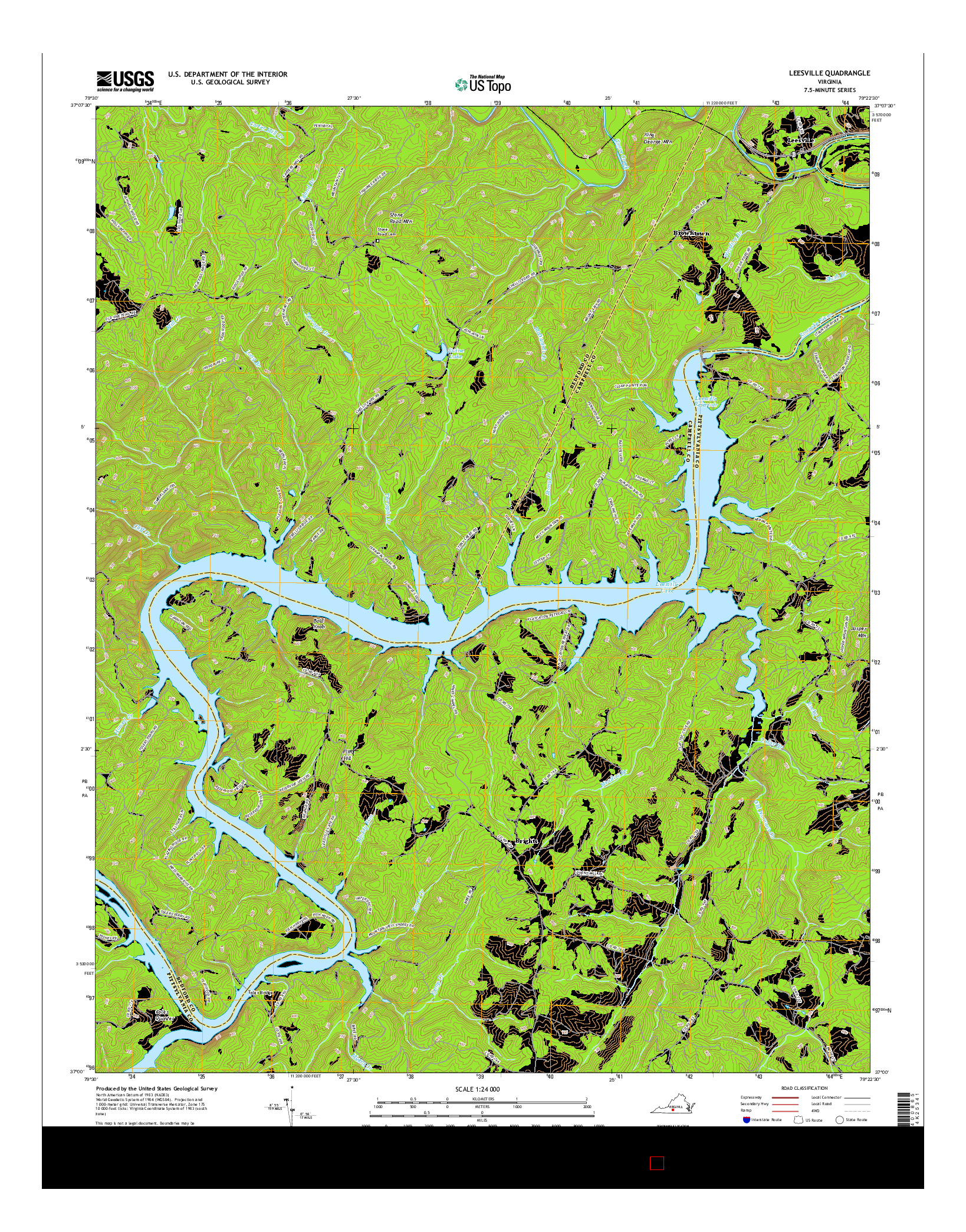 USGS US TOPO 7.5-MINUTE MAP FOR LEESVILLE, VA 2016