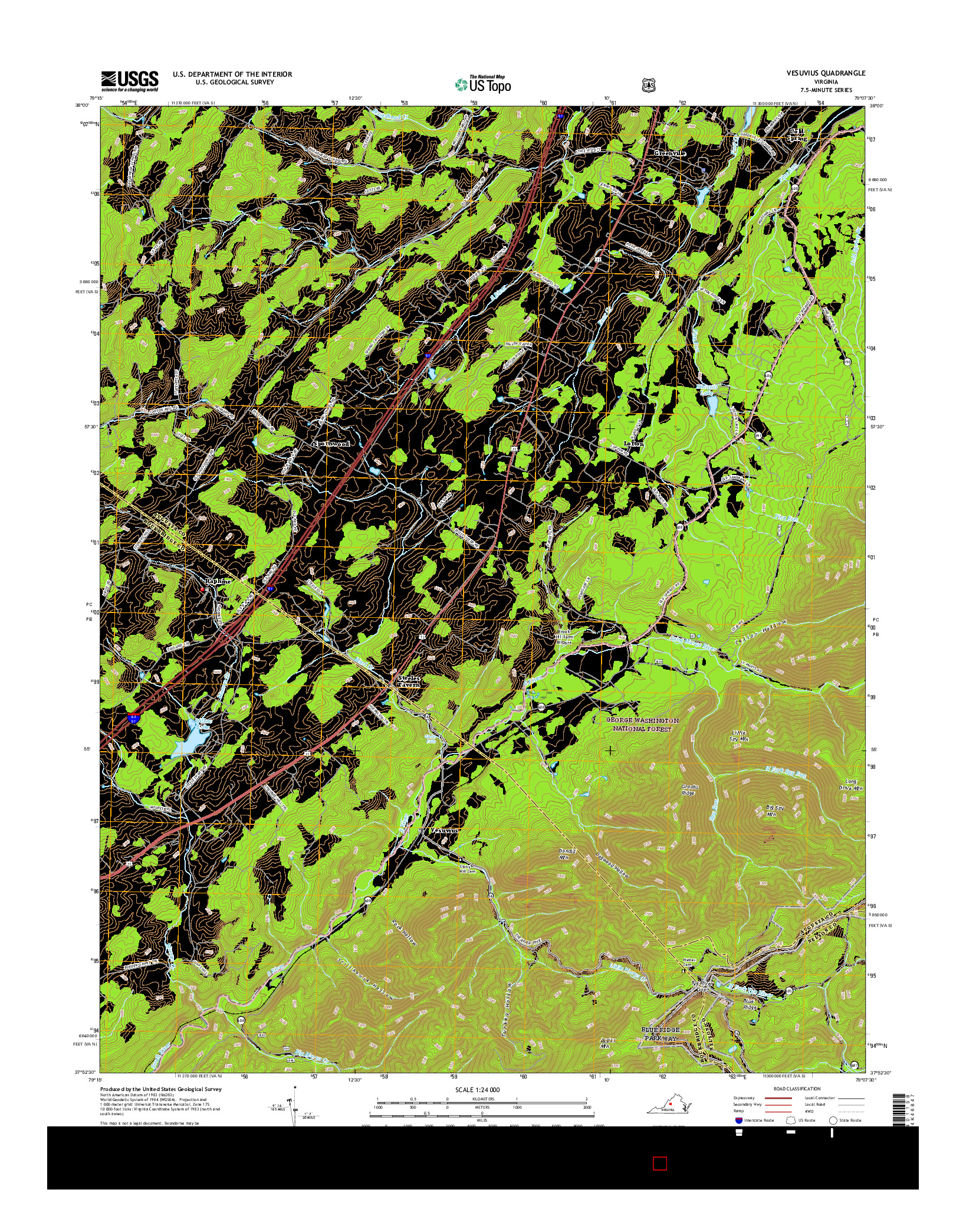 USGS US TOPO 7.5-MINUTE MAP FOR VESUVIUS, VA 2016