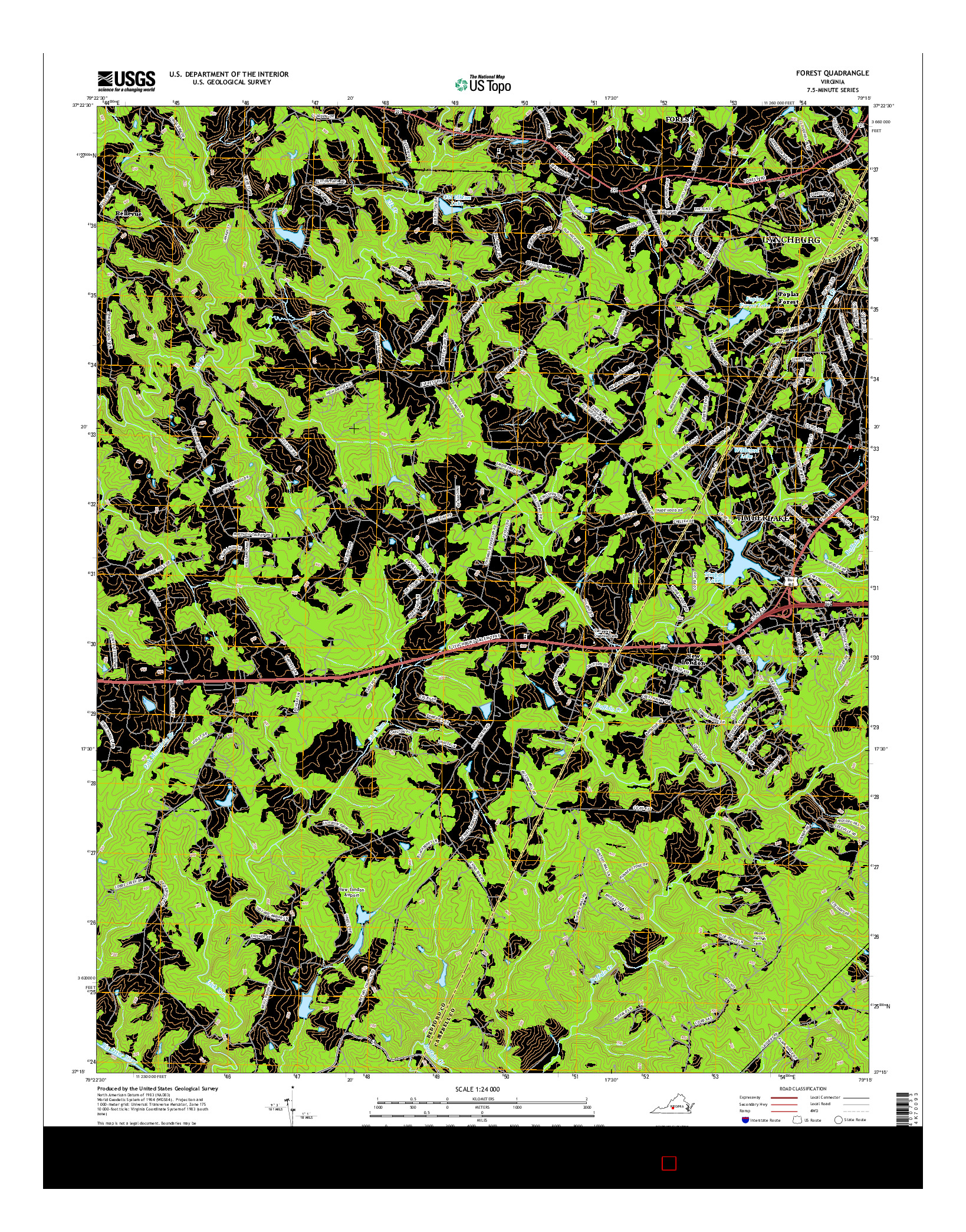 USGS US TOPO 7.5-MINUTE MAP FOR FOREST, VA 2016