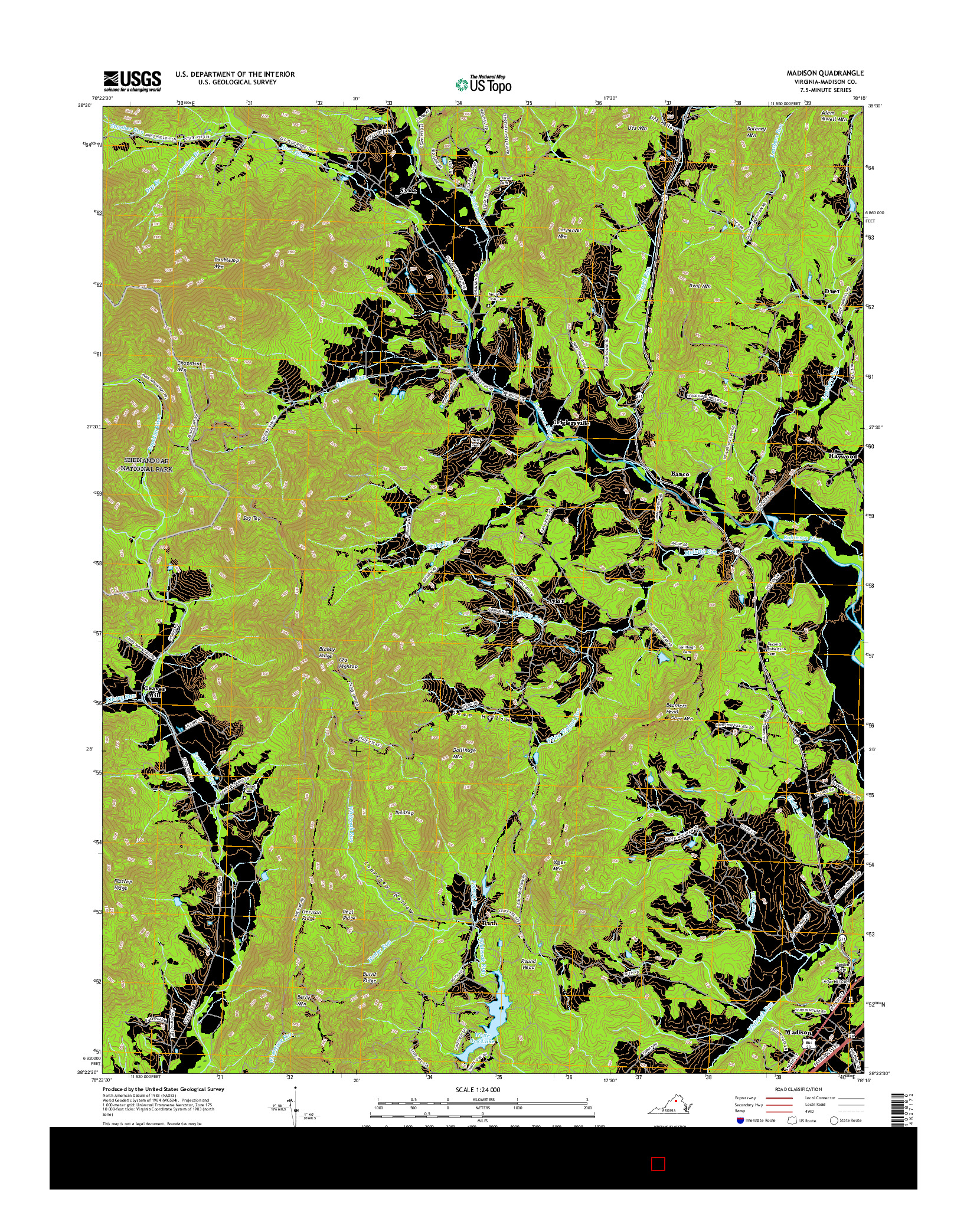 USGS US TOPO 7.5-MINUTE MAP FOR MADISON, VA 2016