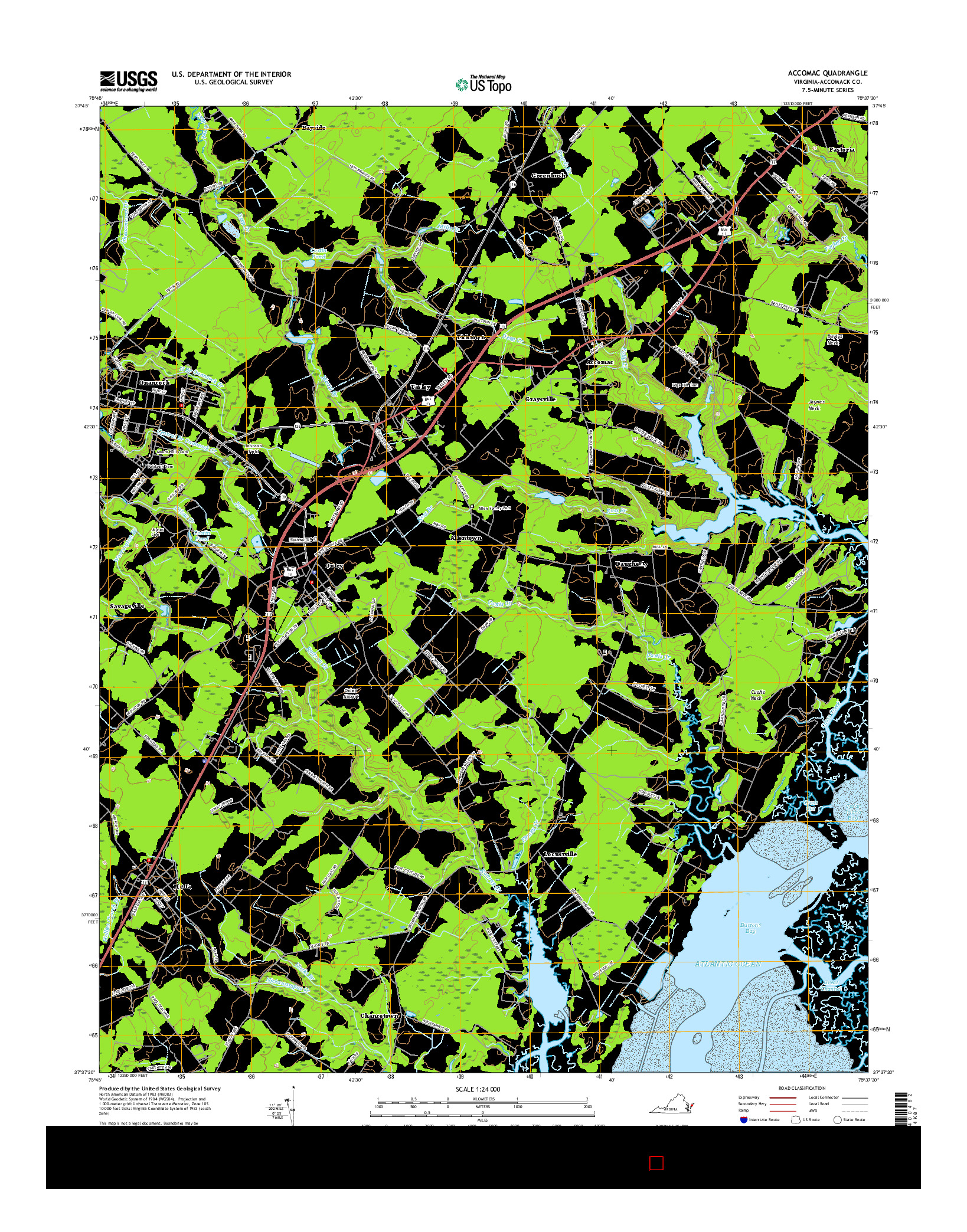 USGS US TOPO 7.5-MINUTE MAP FOR ACCOMAC, VA 2016