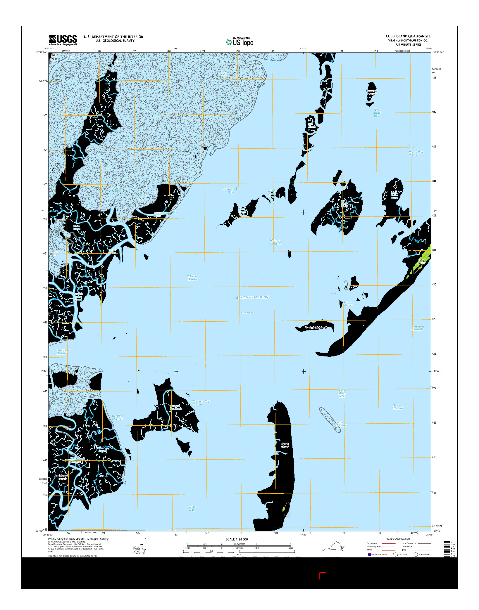 USGS US TOPO 7.5-MINUTE MAP FOR COBB ISLAND, VA 2016