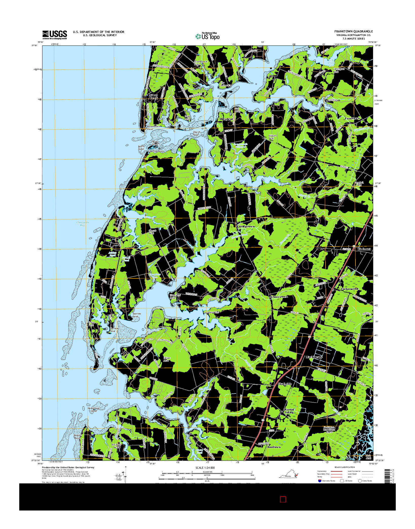 USGS US TOPO 7.5-MINUTE MAP FOR FRANKTOWN, VA 2016