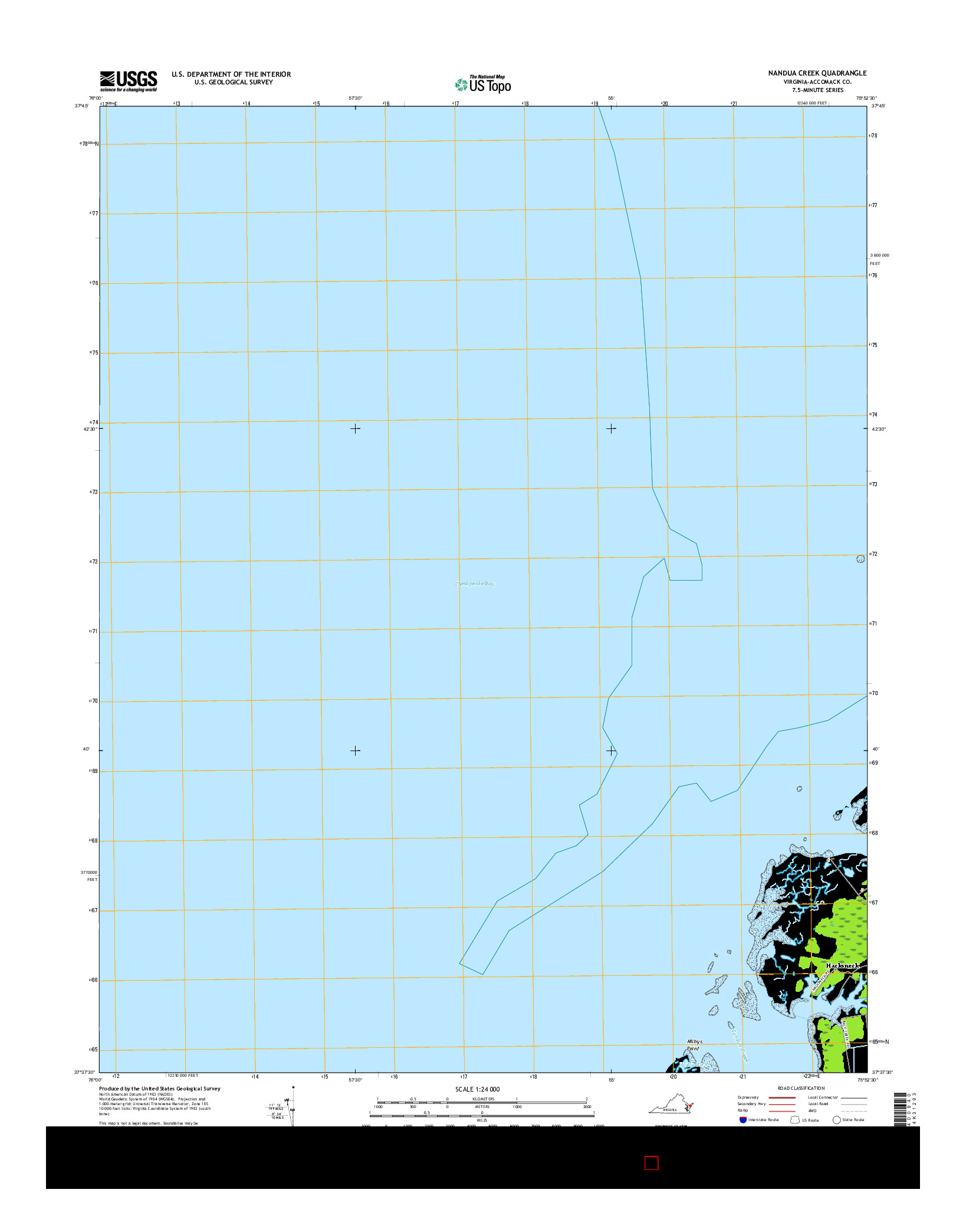 USGS US TOPO 7.5-MINUTE MAP FOR NANDUA CREEK, VA 2016