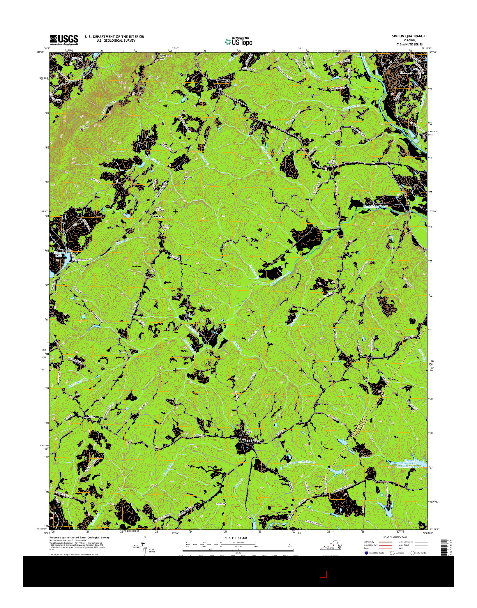 USGS US TOPO 7.5-MINUTE MAP FOR SIMEON, VA 2016